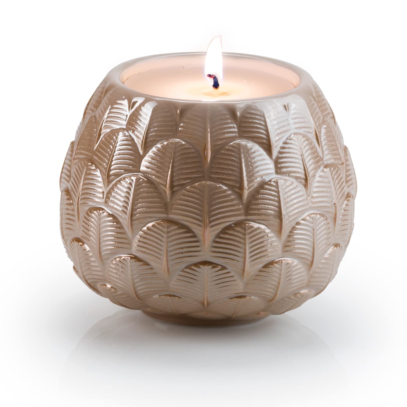 CHARLOTTE PEACOCK CANDLE COVER - BEIGE Villari Home Couture
