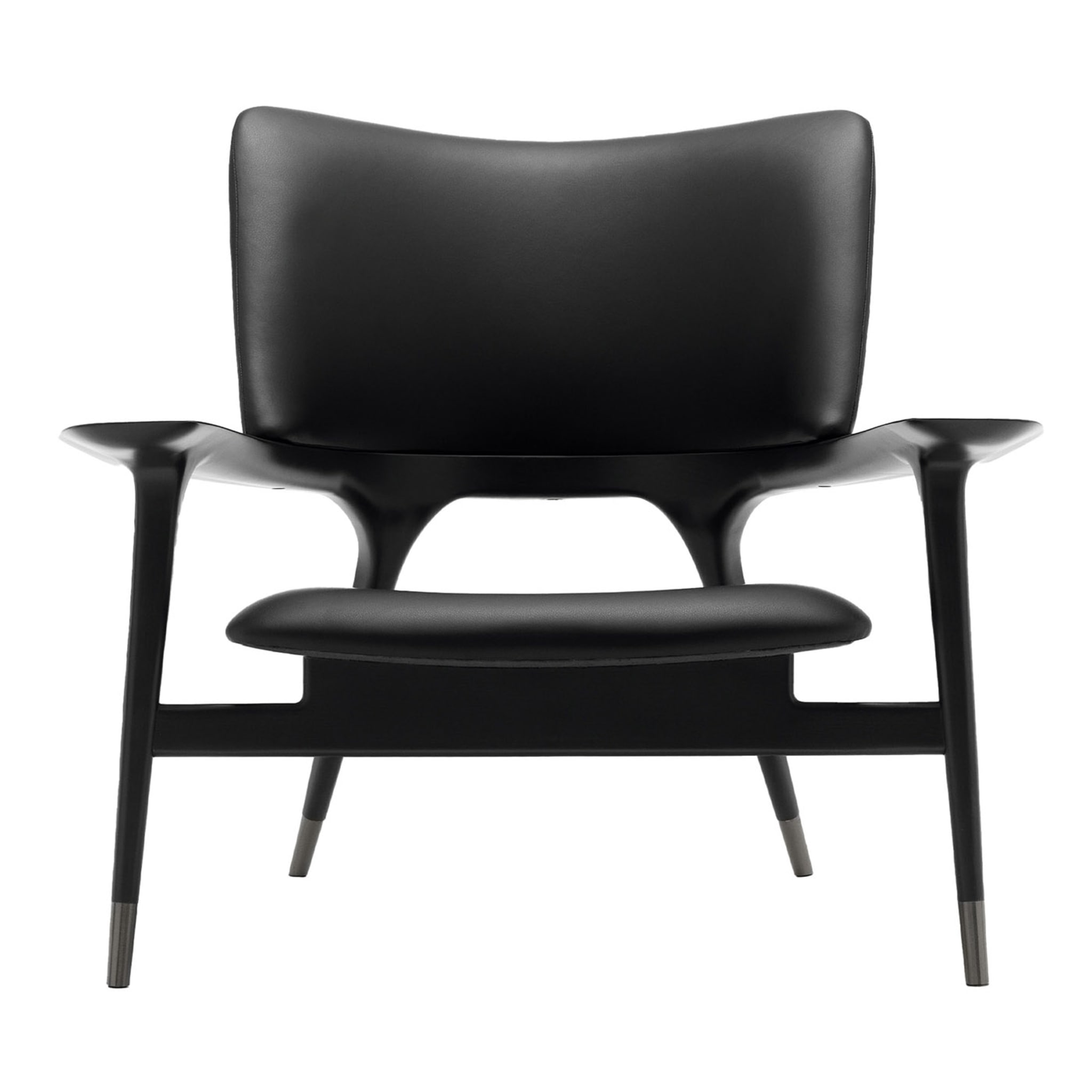Mirage Black Wood & Leather Armchair - Main view