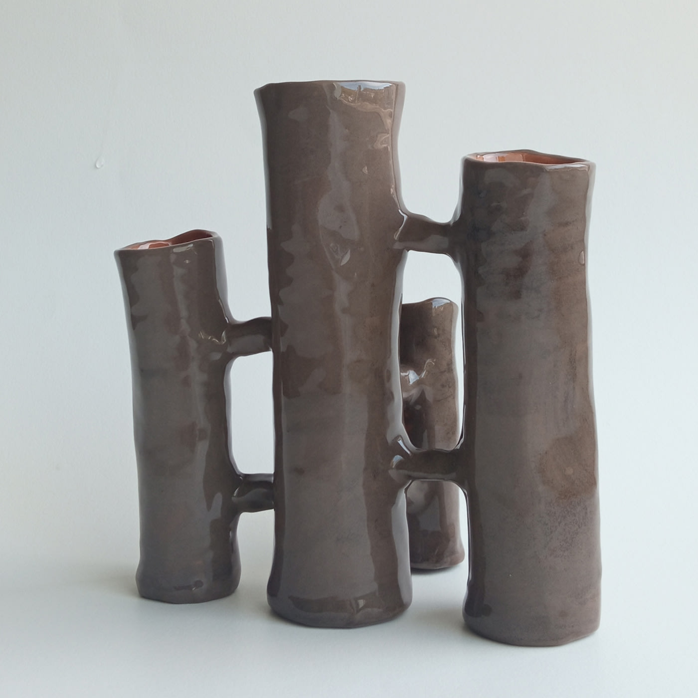 Vasi Comunicanti 4-Element Brown Vase/Sculpture Chiara Berta - Artemest