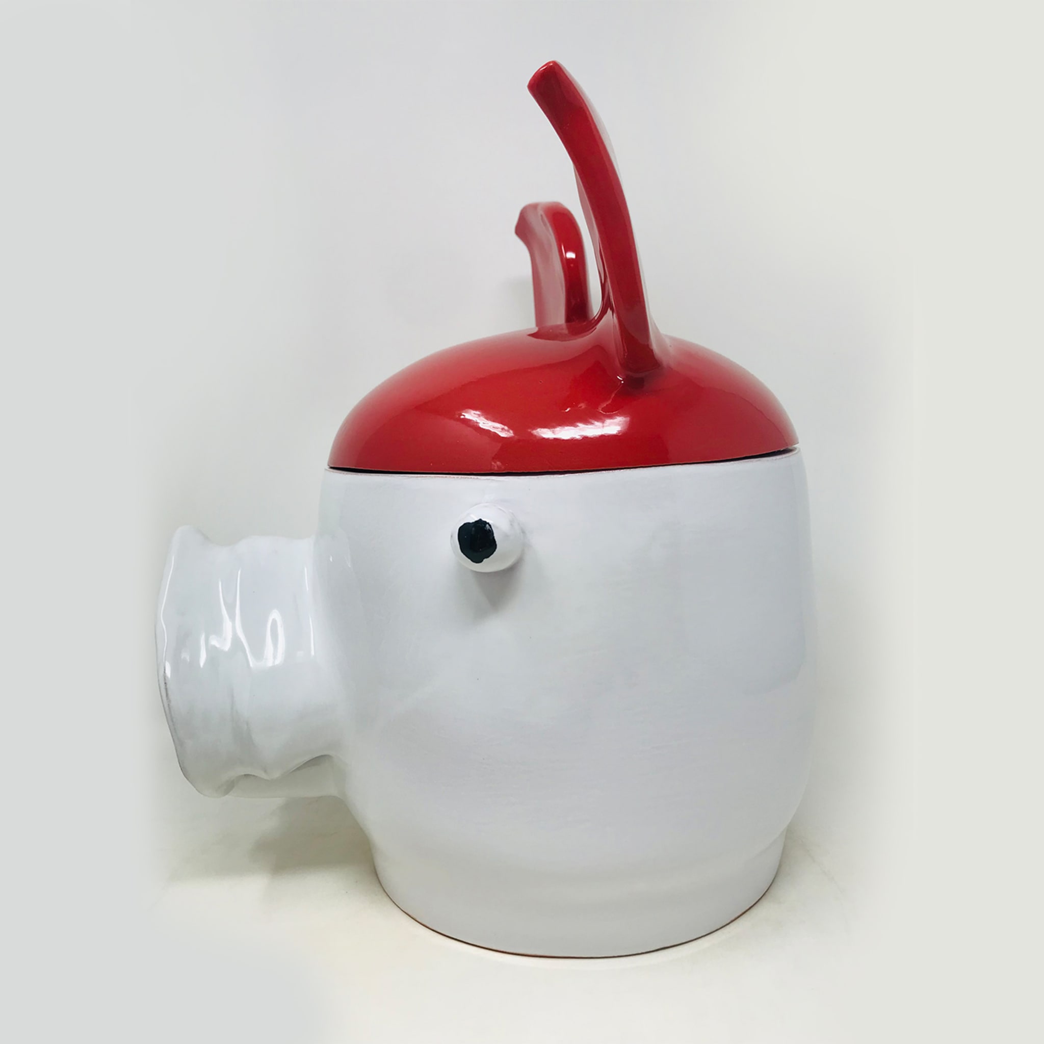 Pig Large Red and White Container with Lid - Alternative view 2