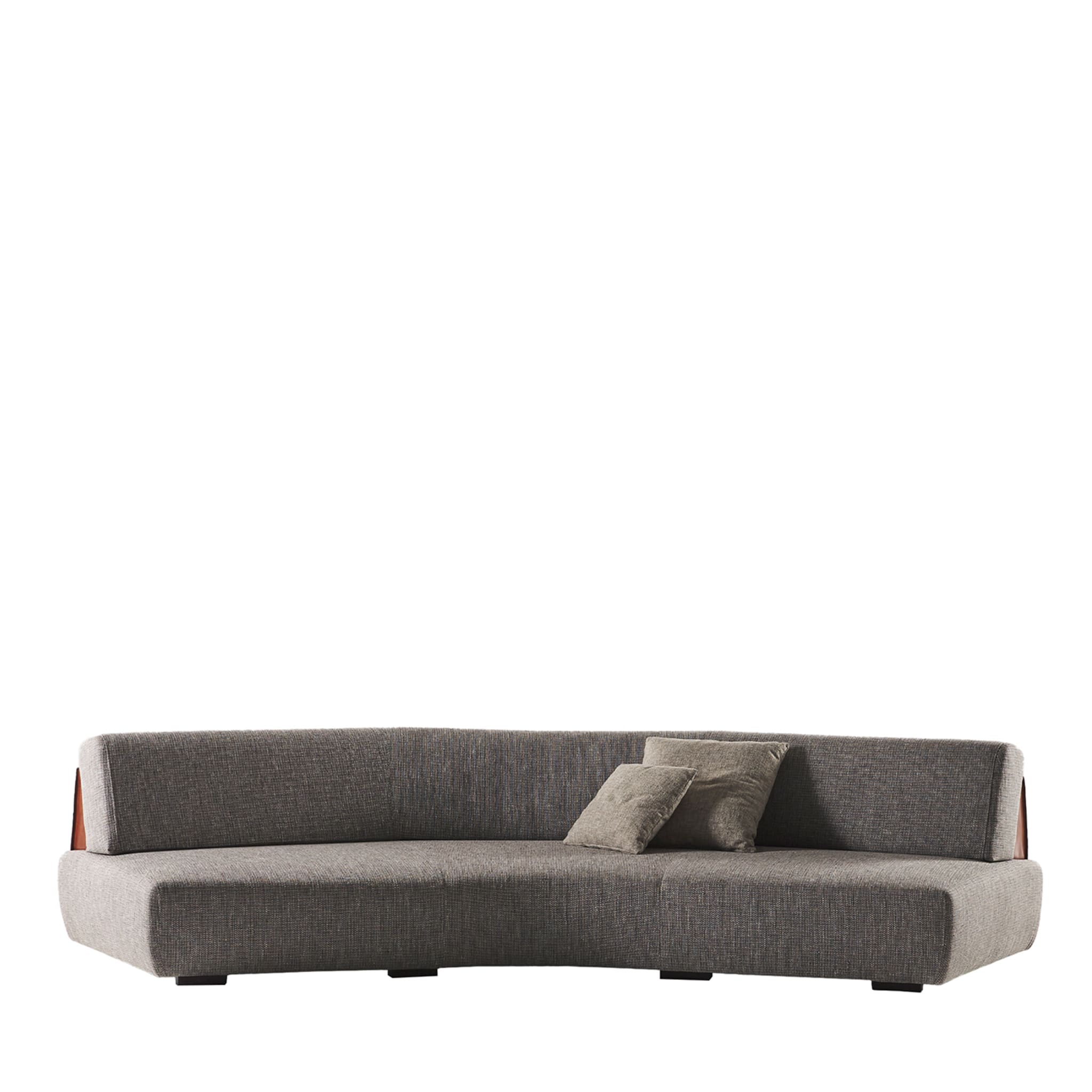 Mistral Curved Gray & Red Sofa - Main view