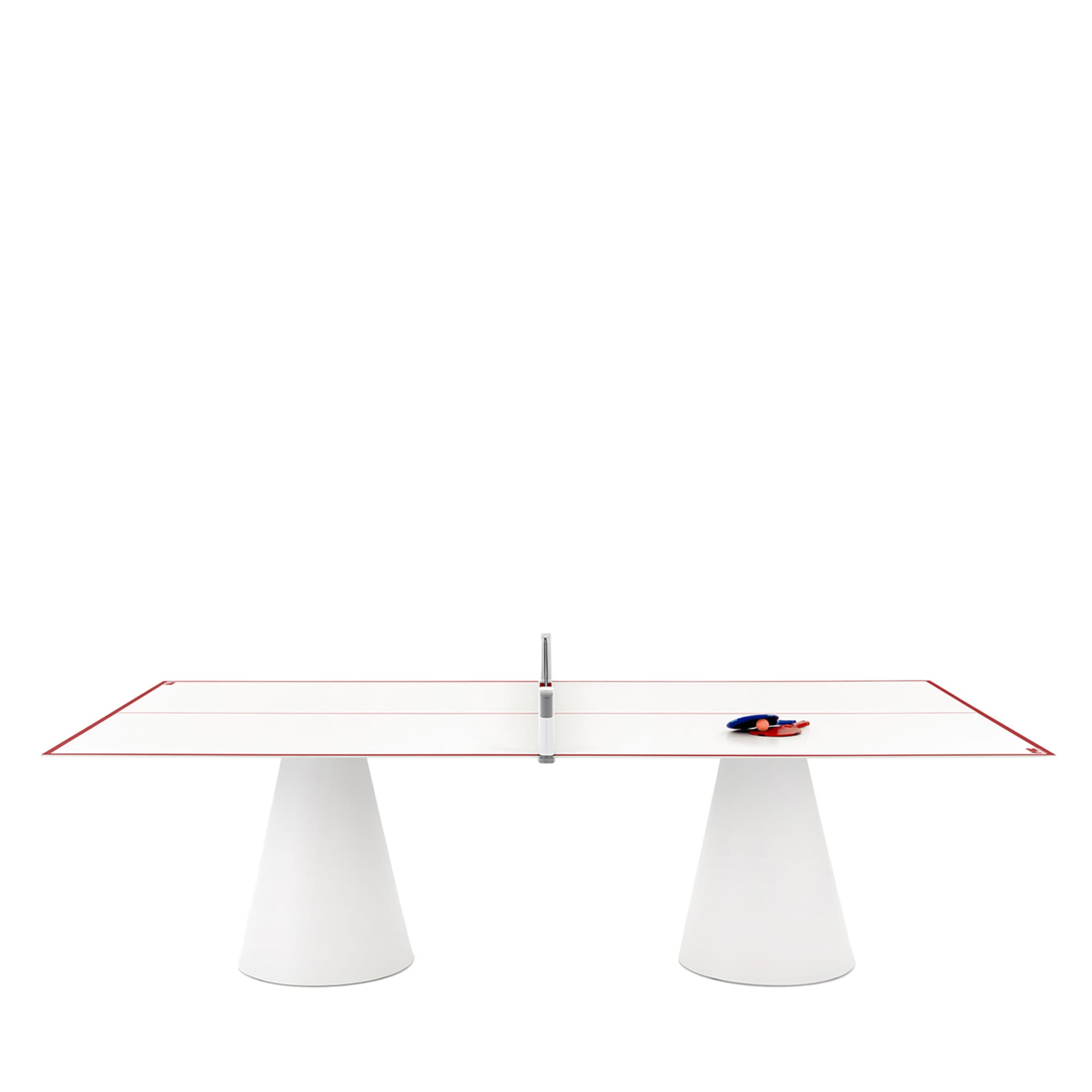Mesa de ping-pong blanca para exterior Dada de Basaglia + Rota Nodari - Vista principal