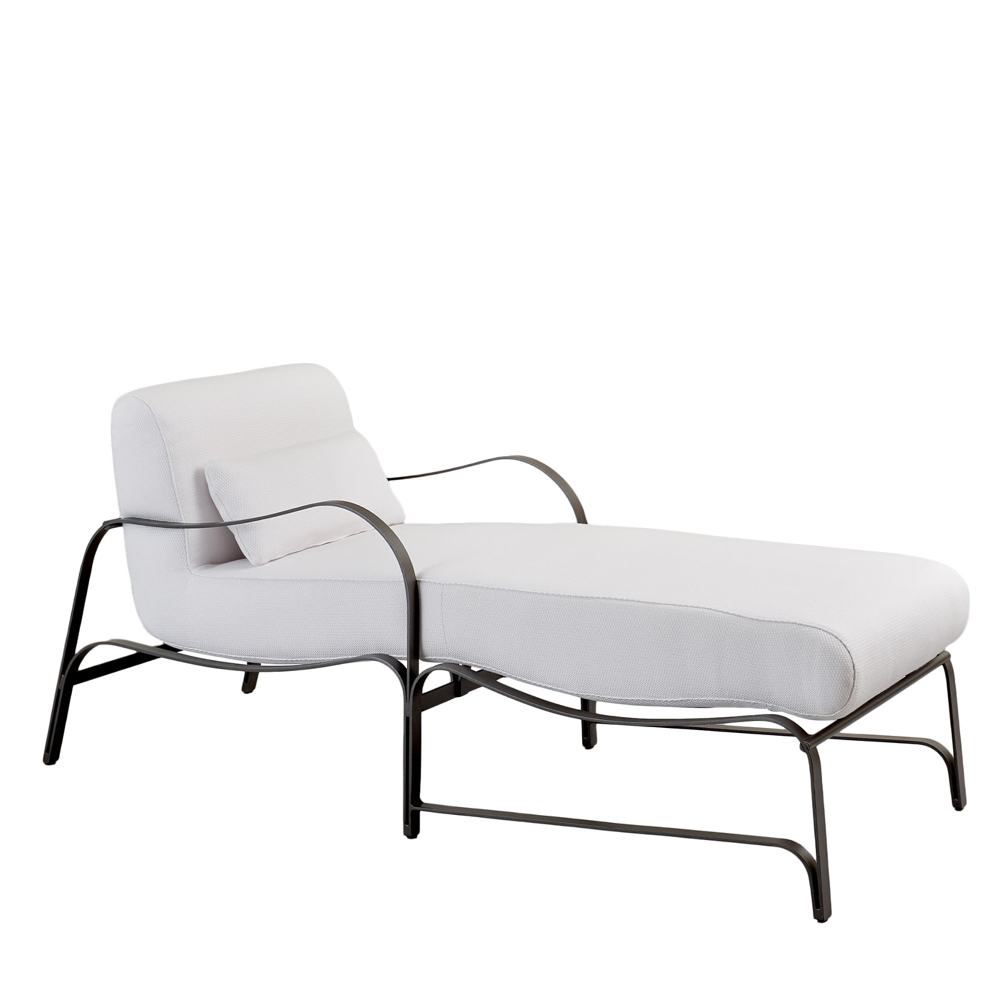 Chaise longue Amalfi blanche et grise par Studio 63  - Vue principale