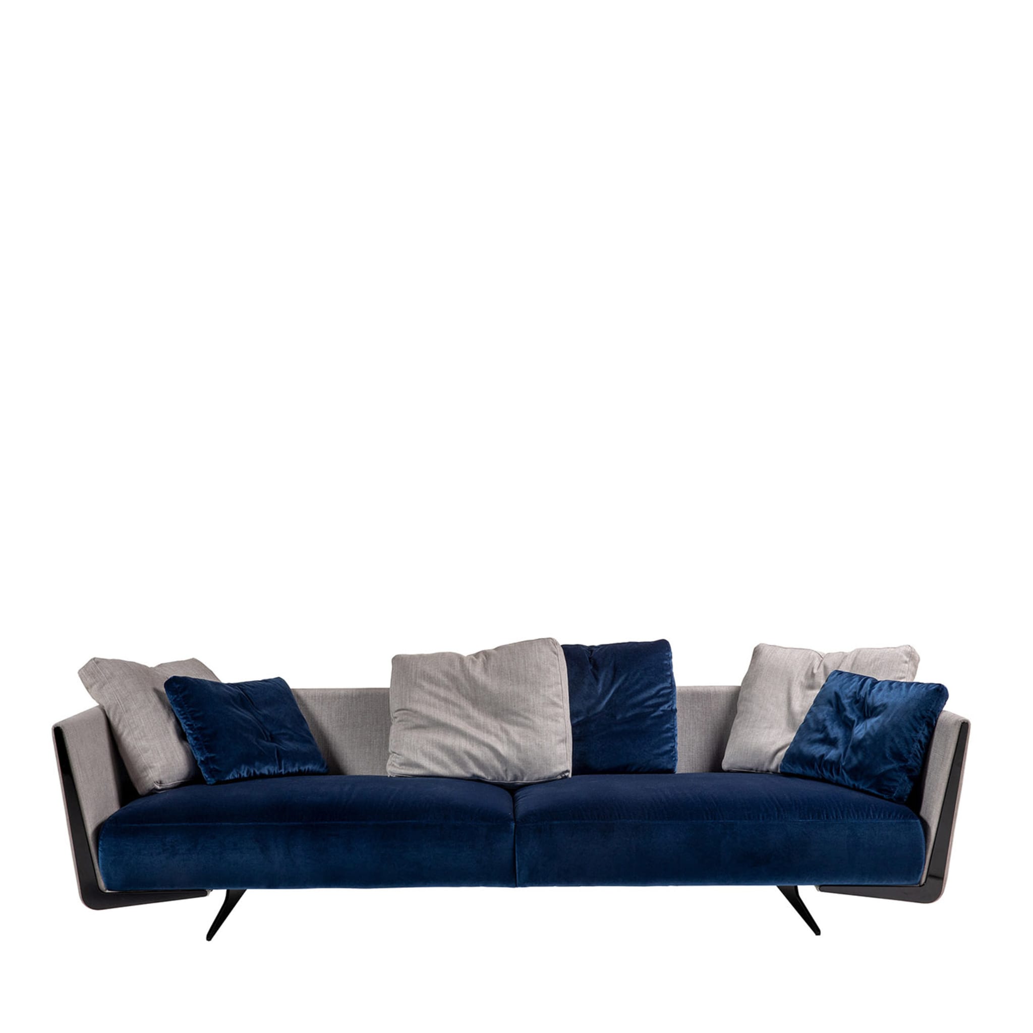 Blaues Bumerang-Sofa - Hauptansicht