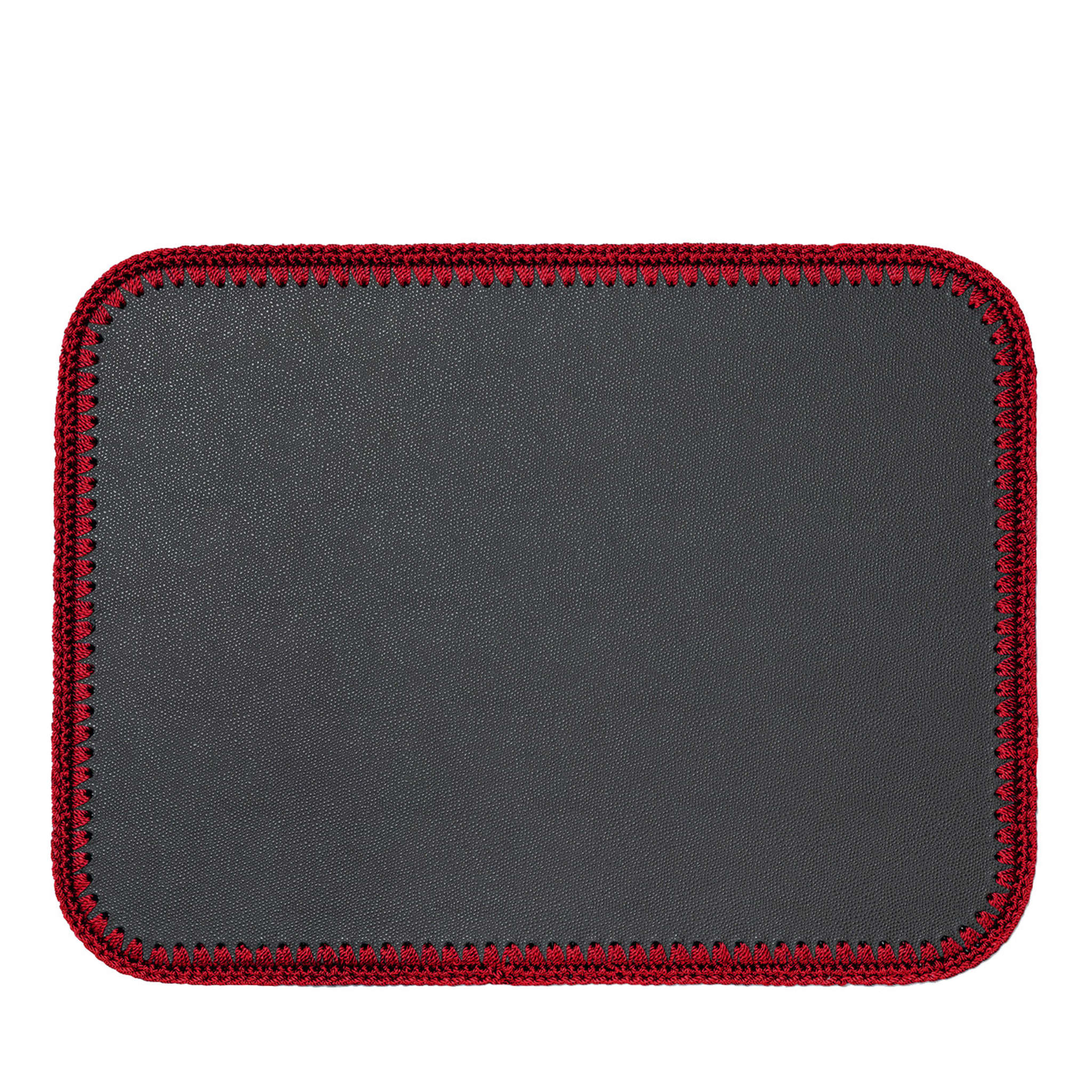 Rochelle Leather & Crochet Placemats Rectangular - Red - Main view