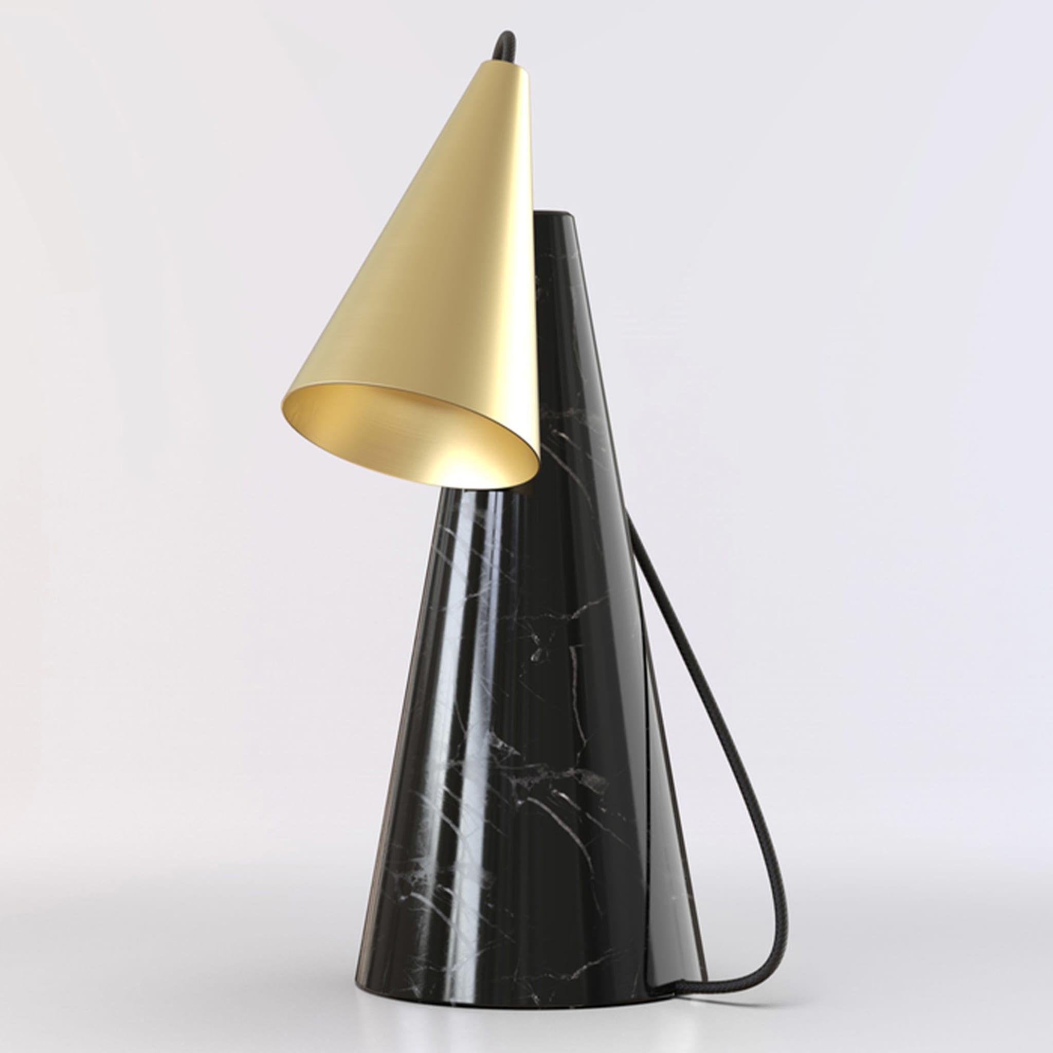 ED038 Black Stone and Brass Table Lamp - Alternative view 1