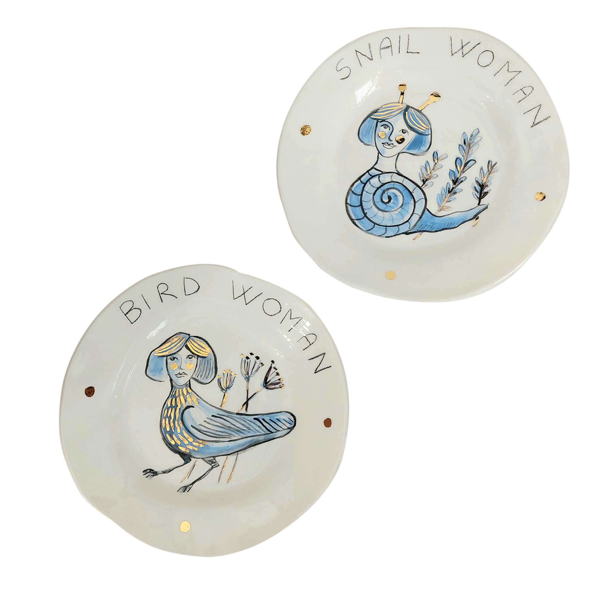 Snailwoman & Birdwoman Set of 2 Plates - Main view