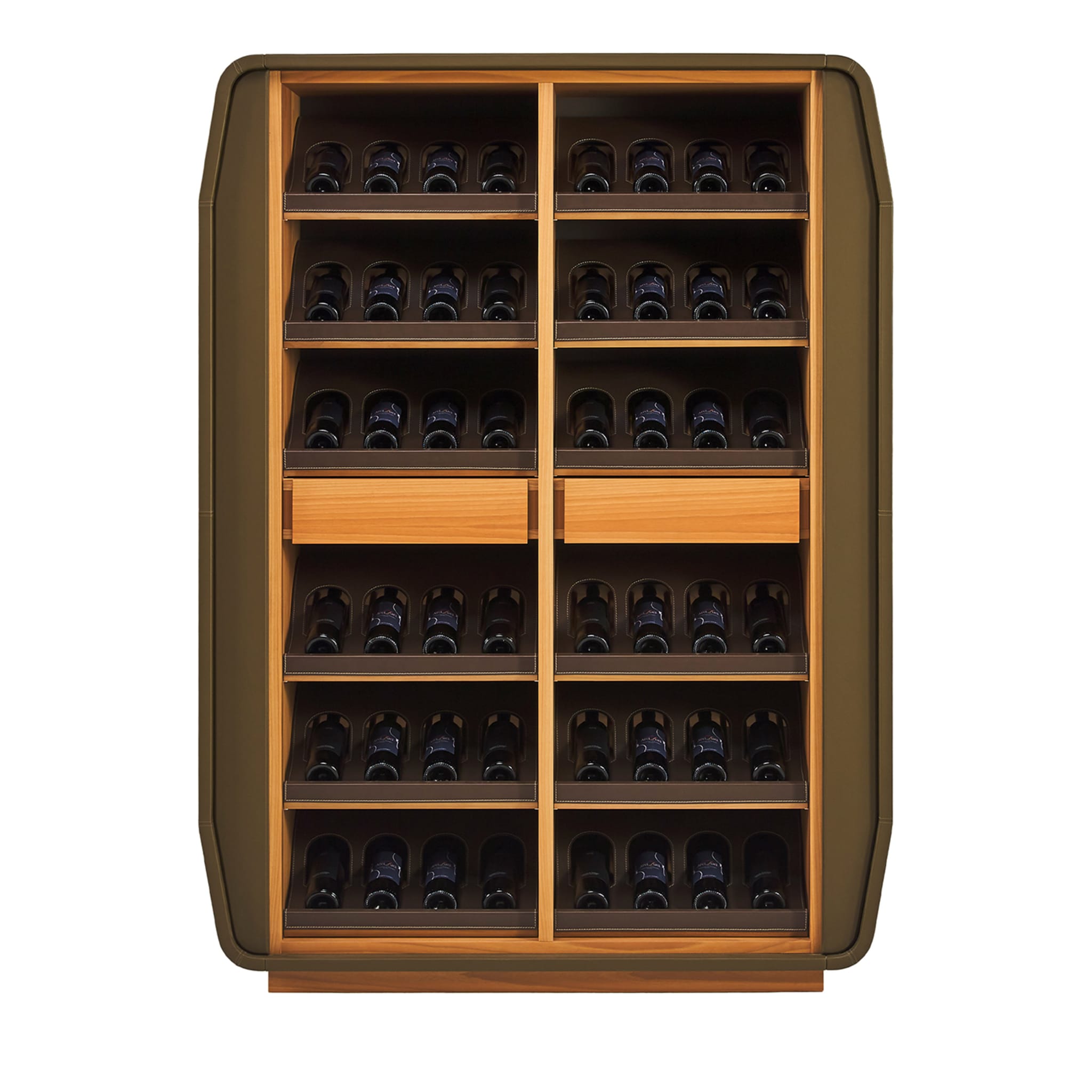 Eno Dark-Brown Leather Display Cabinet - Main view
