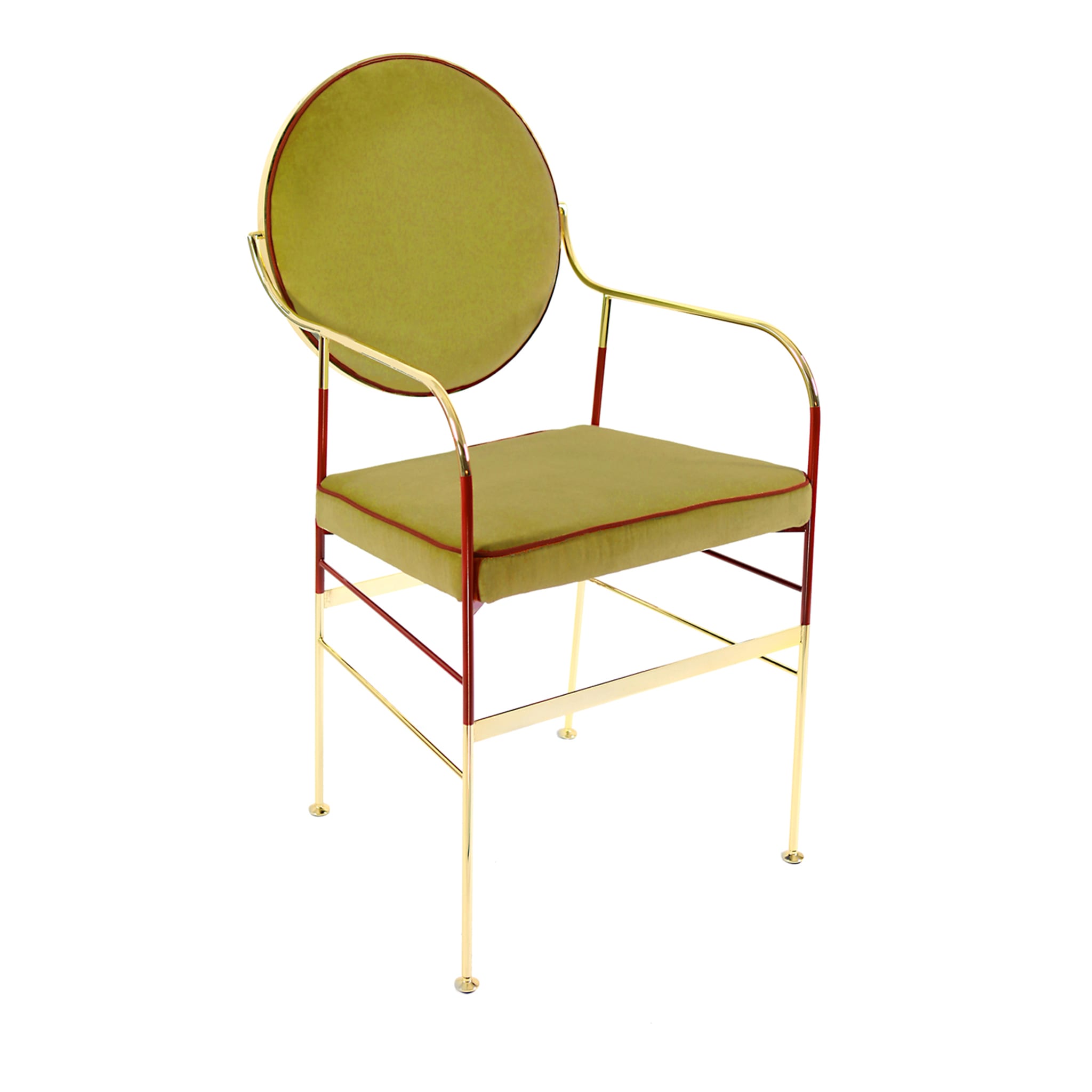 Set of 2 Luigina Gold and Sage Chair - Main view