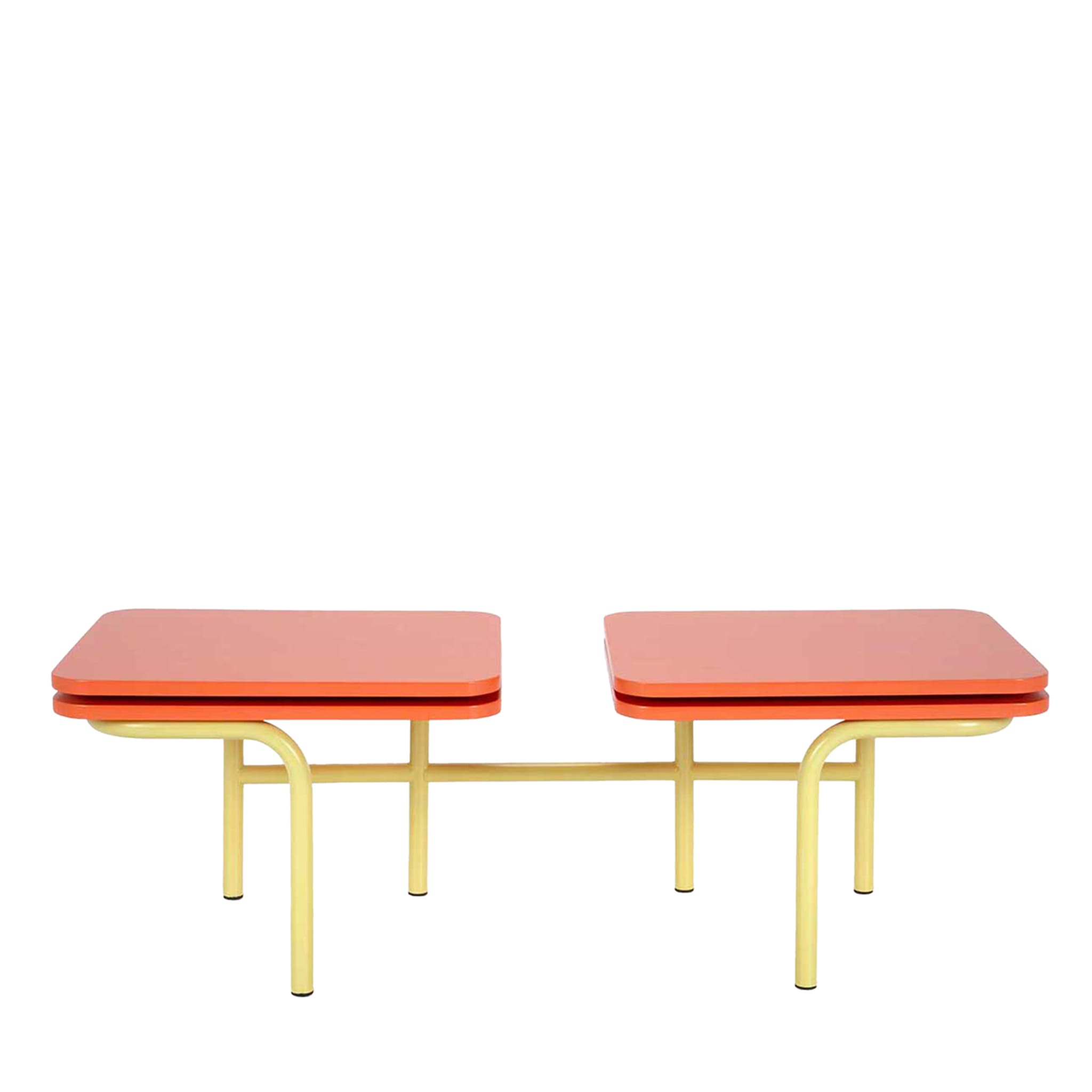 Table basse à 2 plateaux Leo jaune et orange par Daria Zinovatnaya - Vue principale