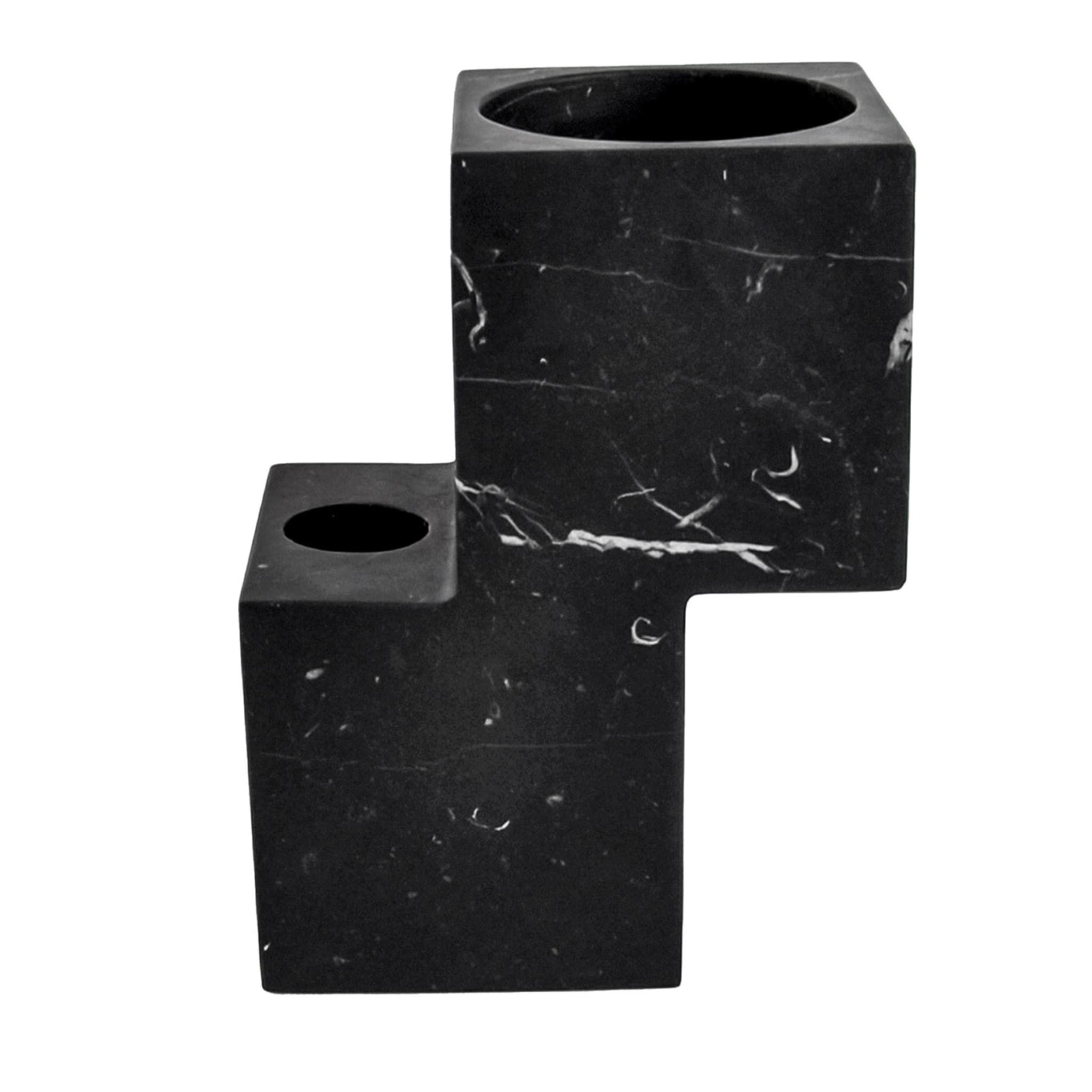 Vaso multifunzione ibrido in marmo nero Marquina - Vista principale