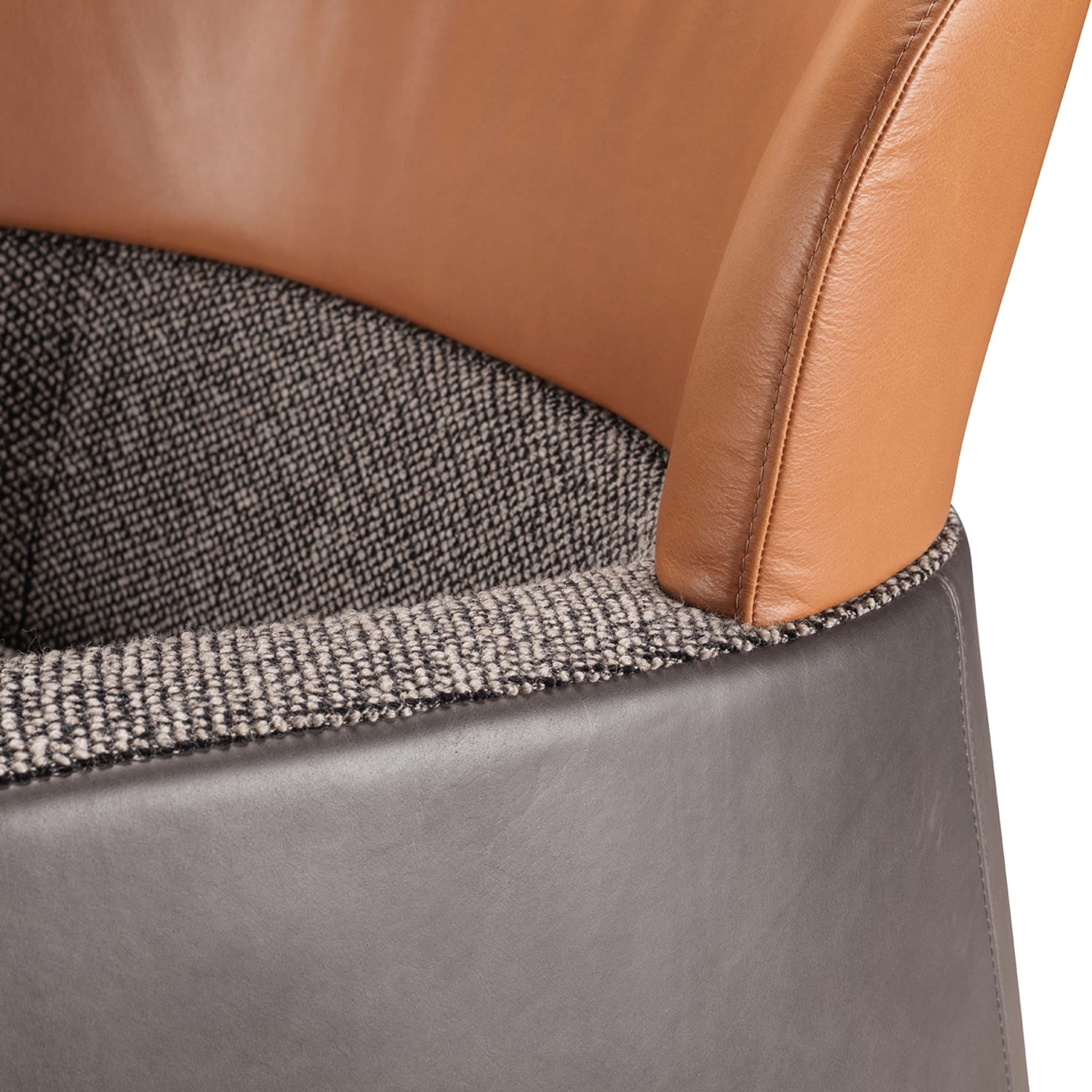 Bucket Brown/Gray Armchair with Low Headrest - Alternative view 4