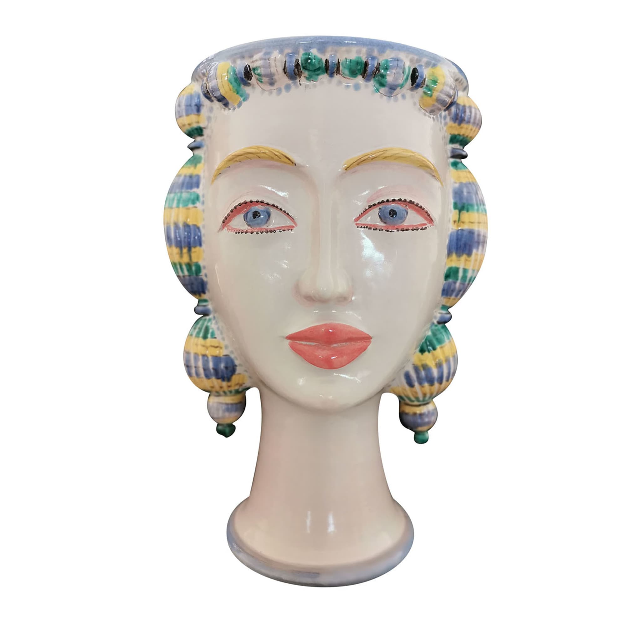 Polychrome Vase in Form eines Kopfes - Hauptansicht