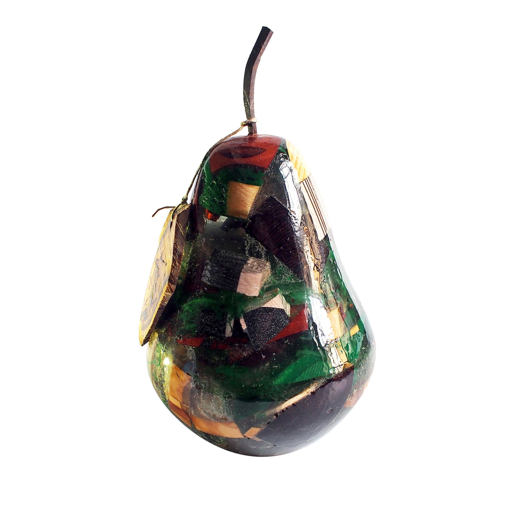 Polychrome Resin Pear Sculpture - Main view