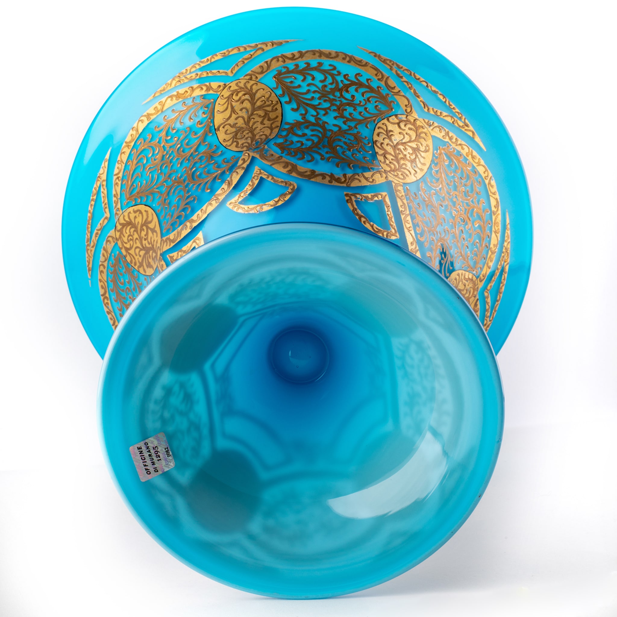 Stmat Blue and Gold Goblet-Shape Bowl - Alternative view 1
