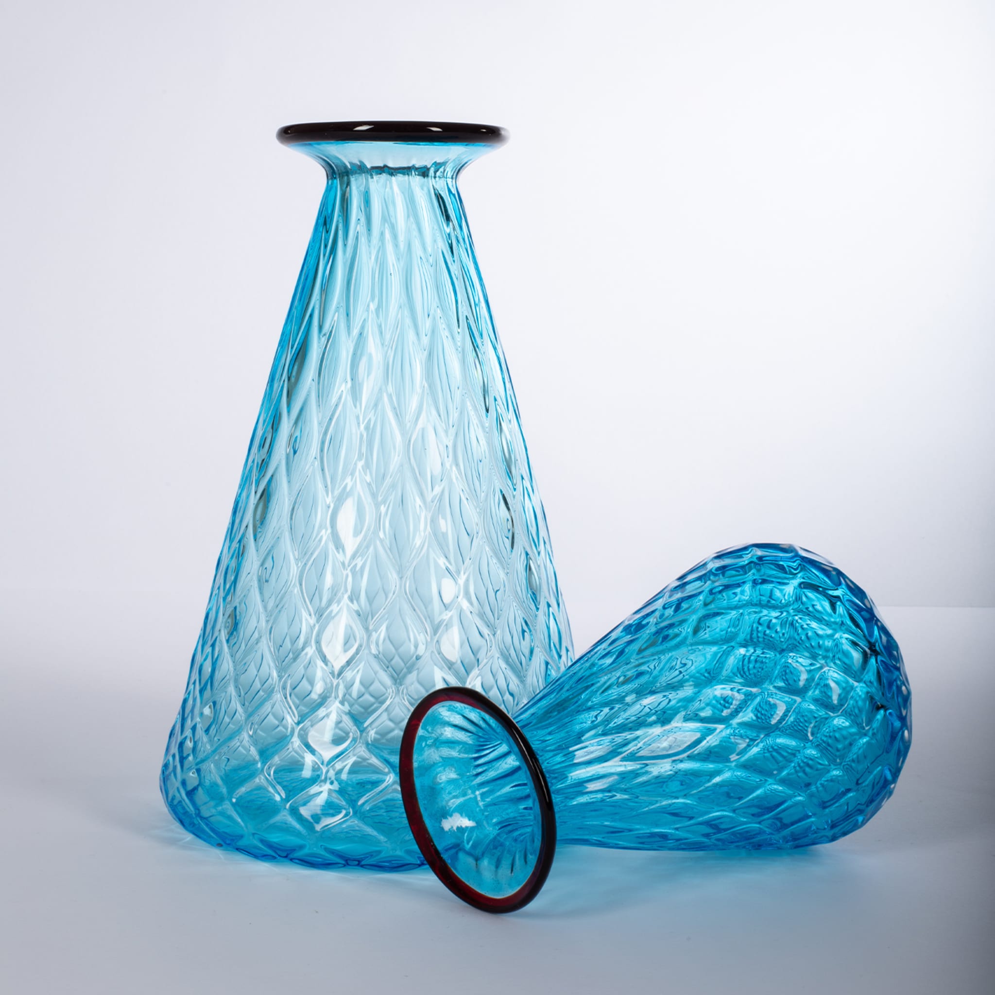 Acqua Mare Balloton Set of 2 Conical Azure Vases - Alternative view 2