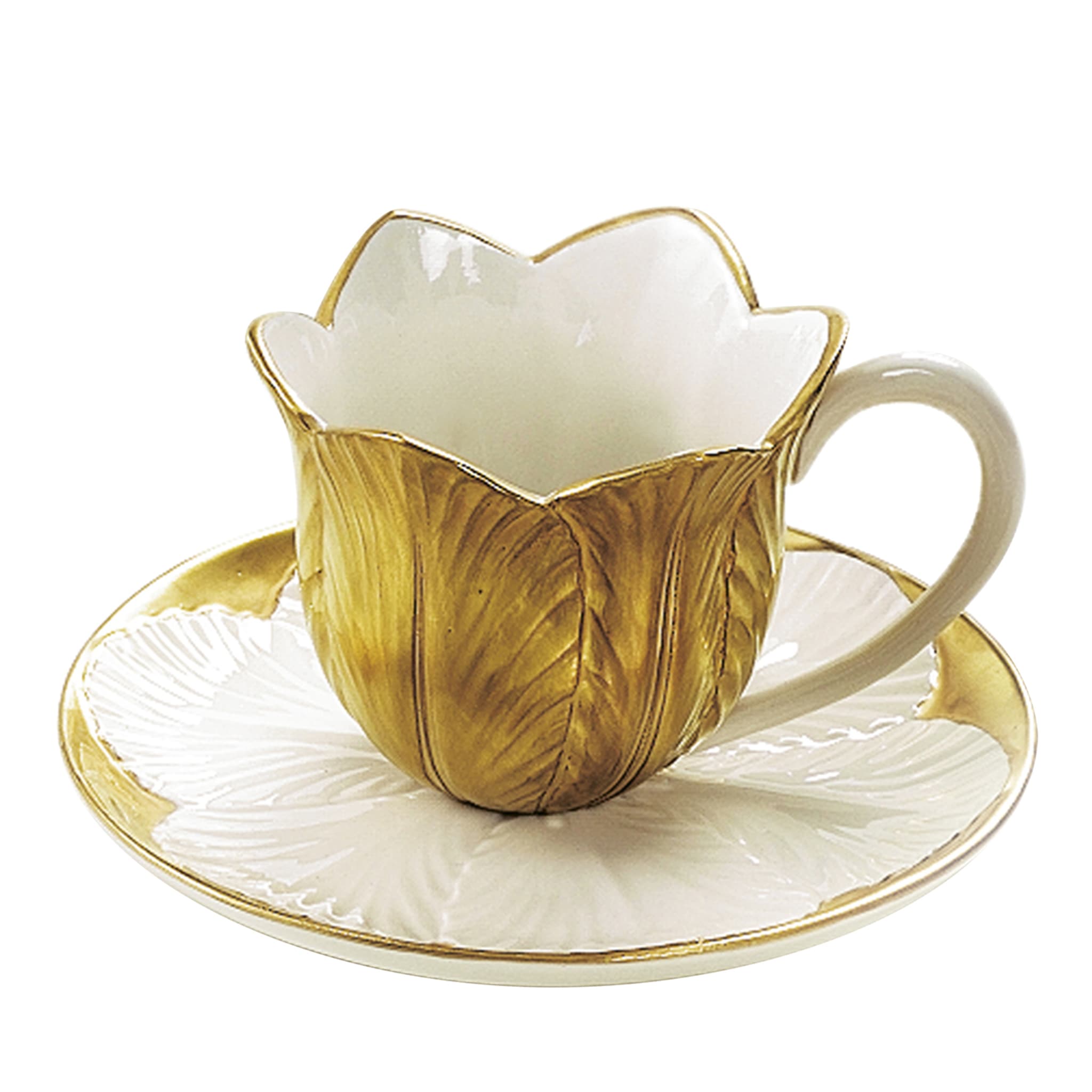 TULIP TEA CUP WITH PLATE - GOLD - Main view