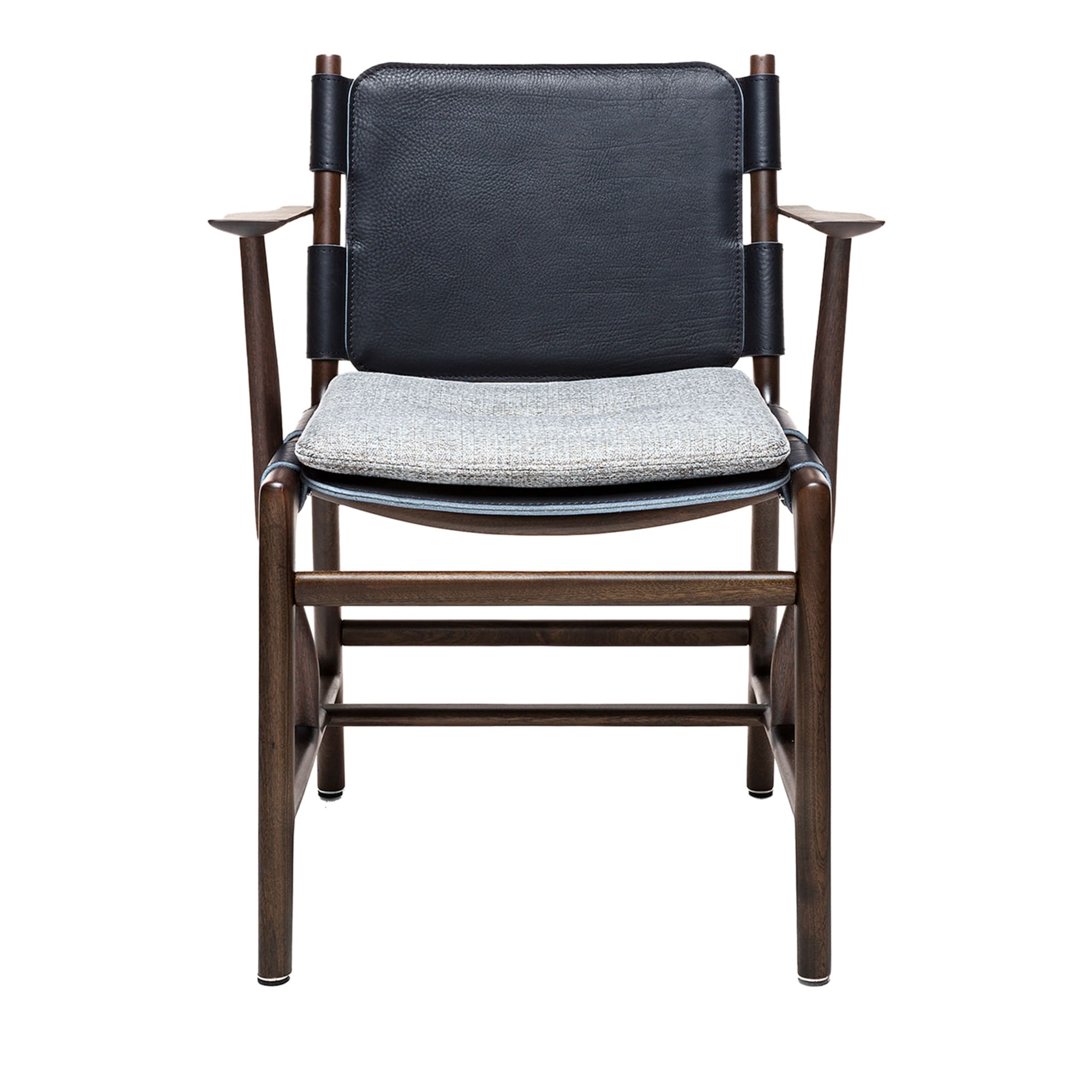 Levante Dark Chair with Armrests by Massimo Castagna - Main view