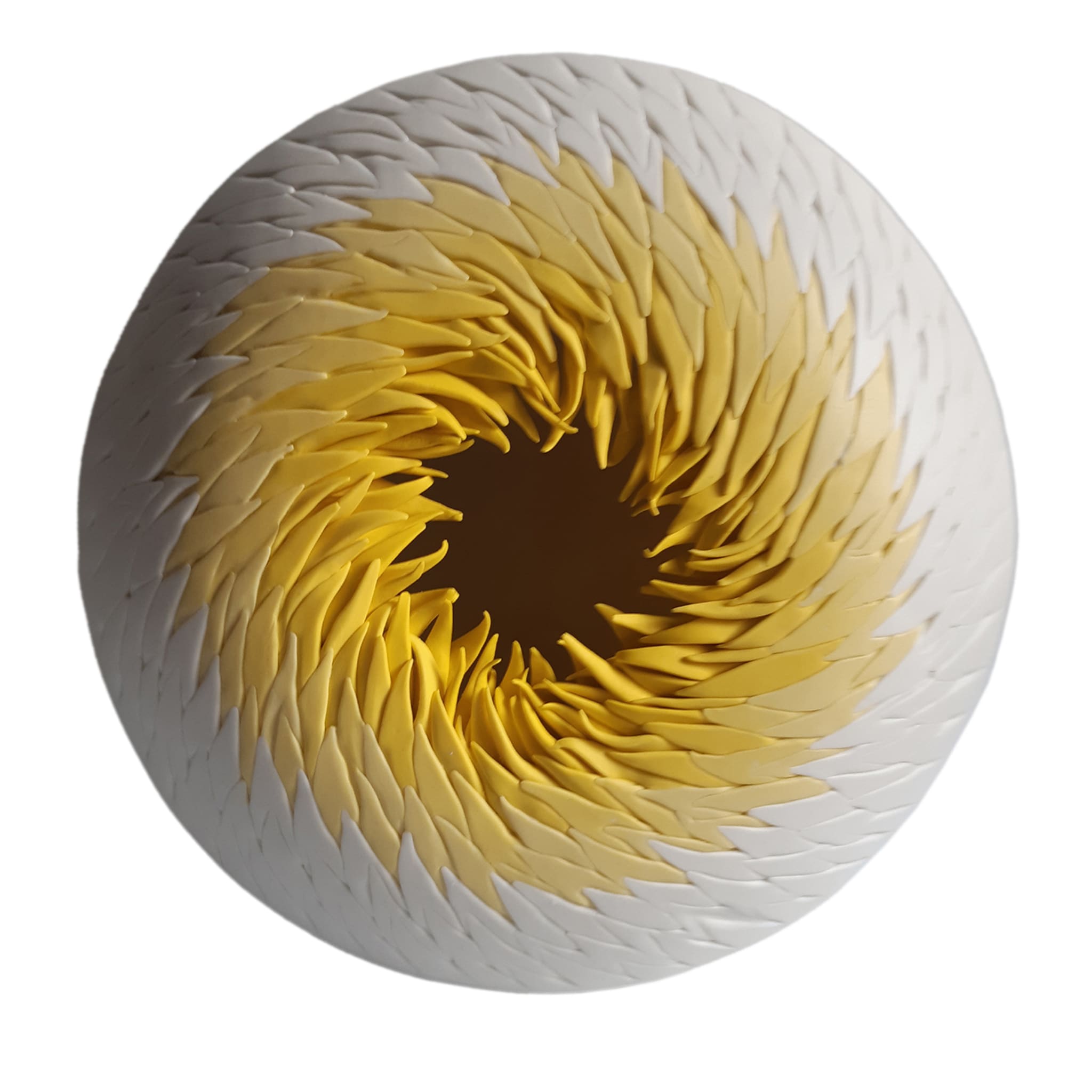 SEA URCHIN WALL SCULPTURE - WHITE AND YELLOW - Main view