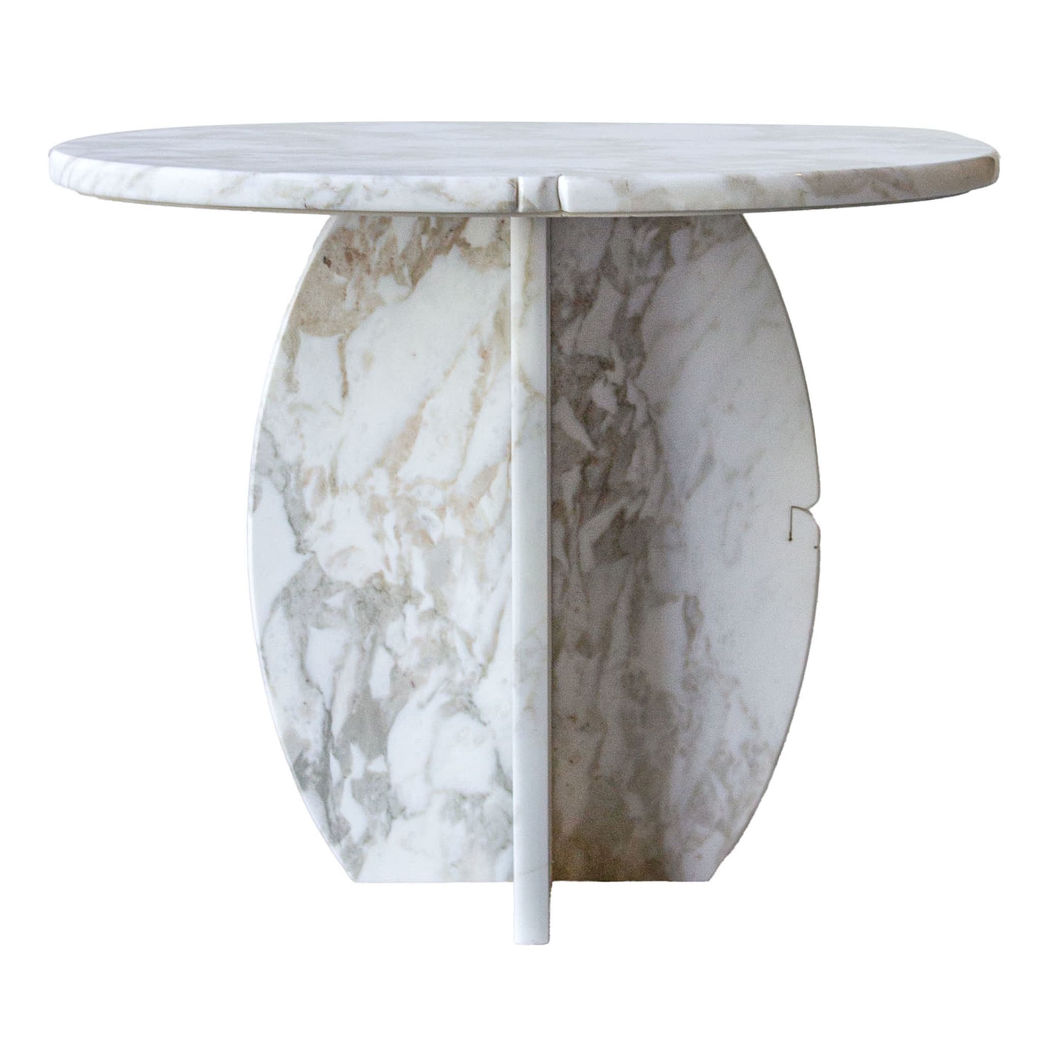 SST023 Calacatta Oro Round Marble Side Table - Main view