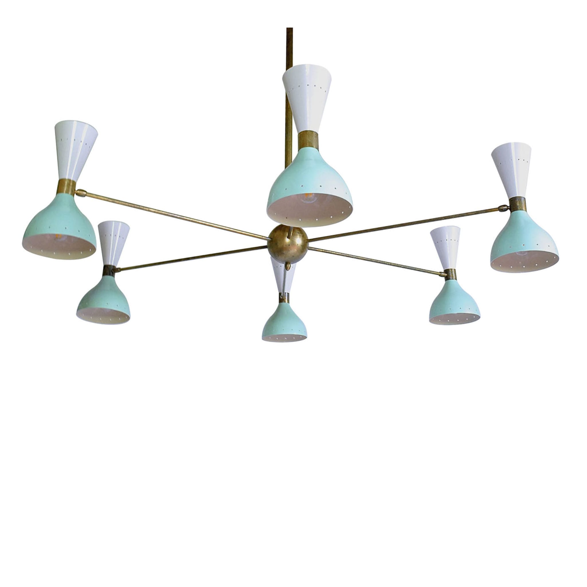 Giano 12-Light White & Sage Chandelier - Main view