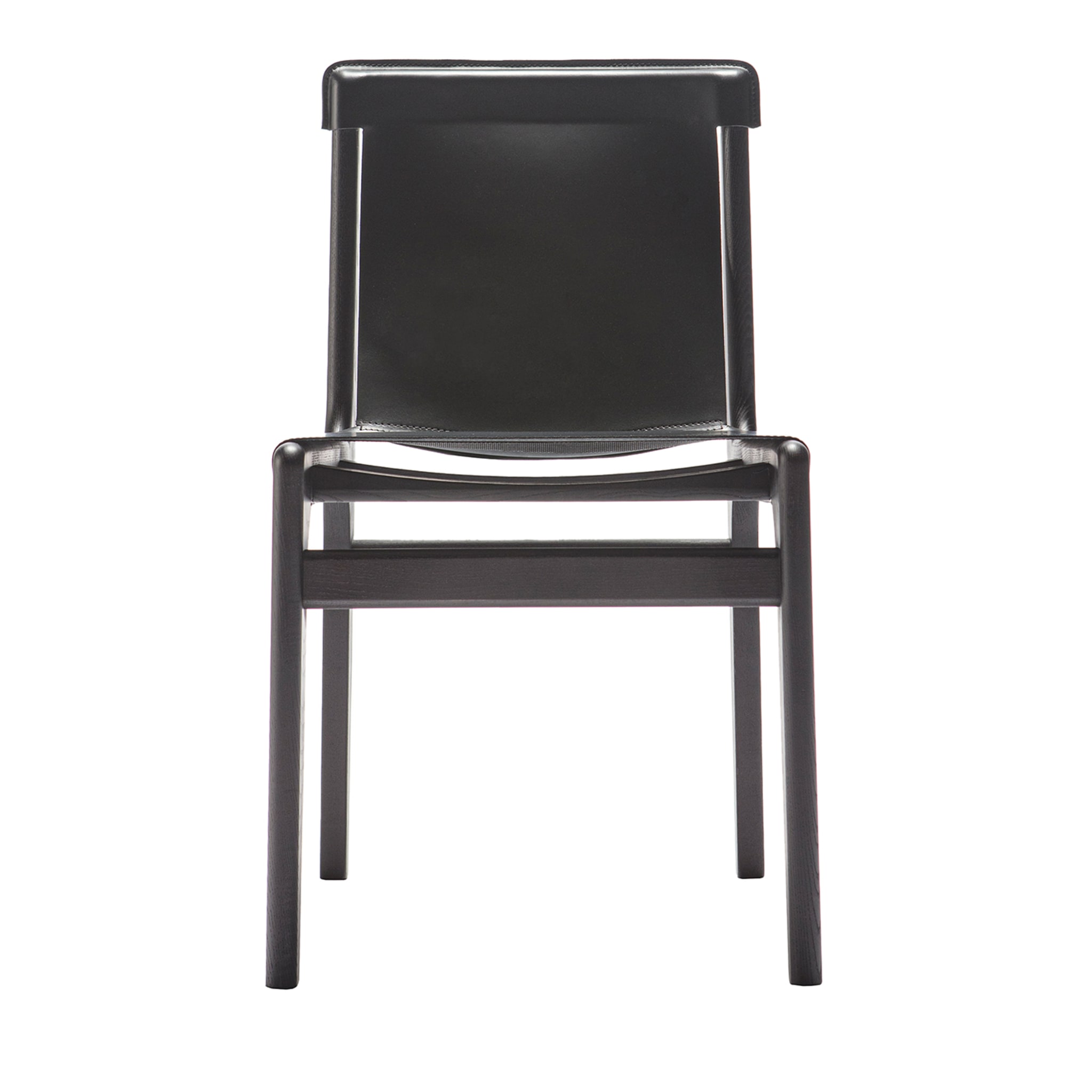 Burano Black Leather Chair by Balutto Associati - Main view