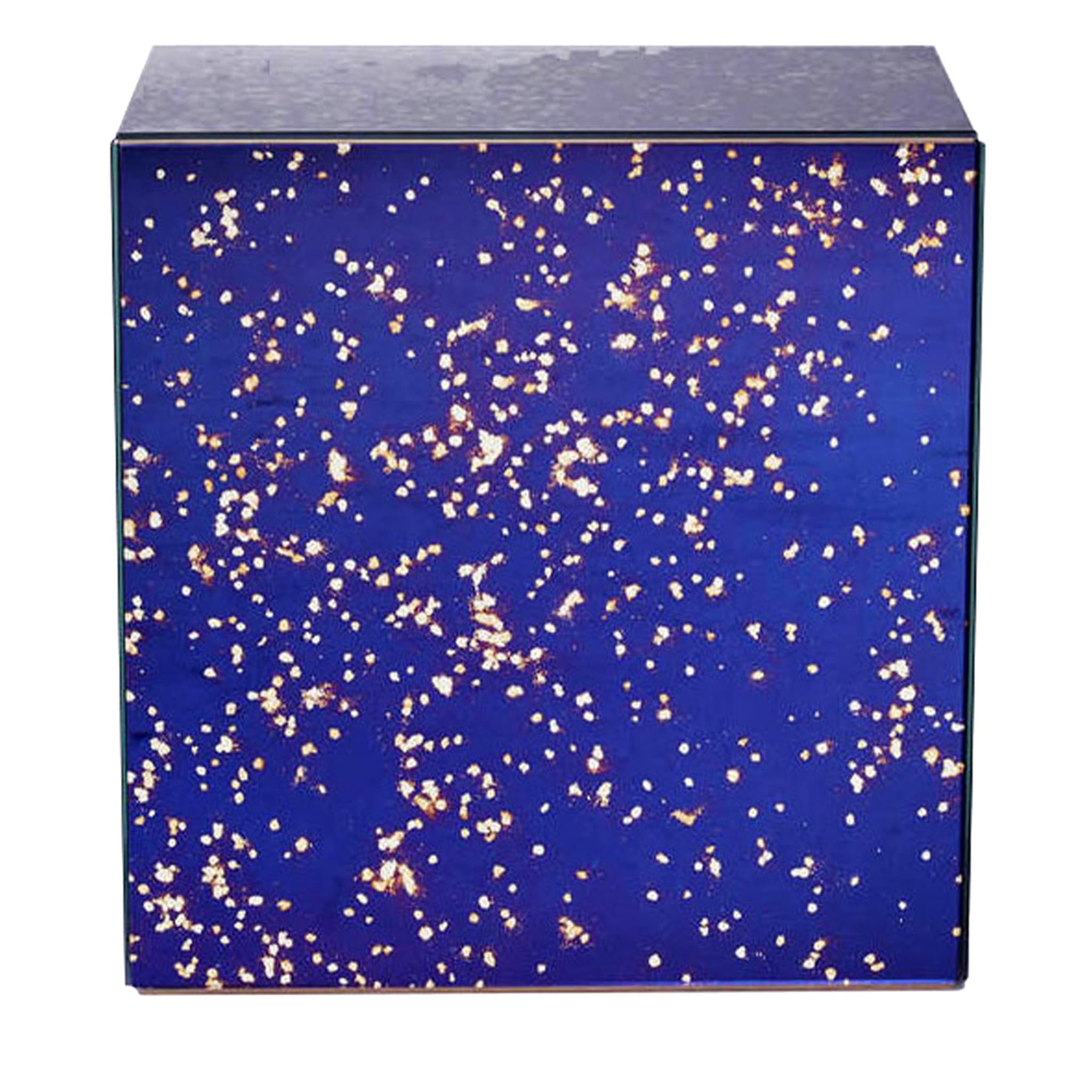 Stardust Blue Cube Box Side Table - Main view