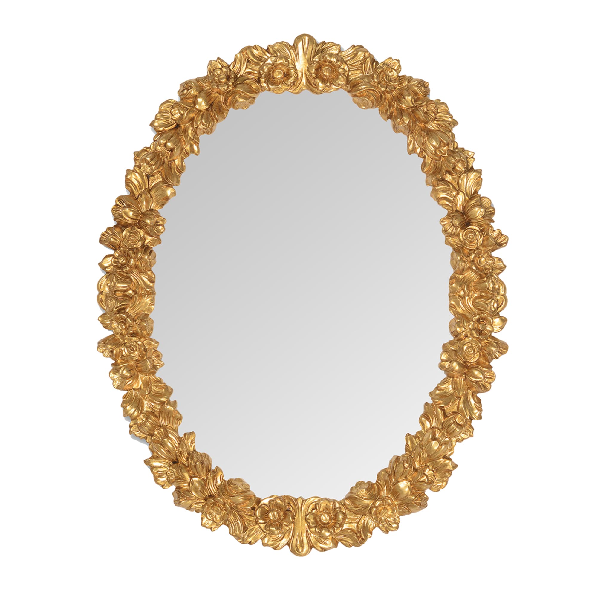 Camelia Oval Gold Wall Mirror - Main view
