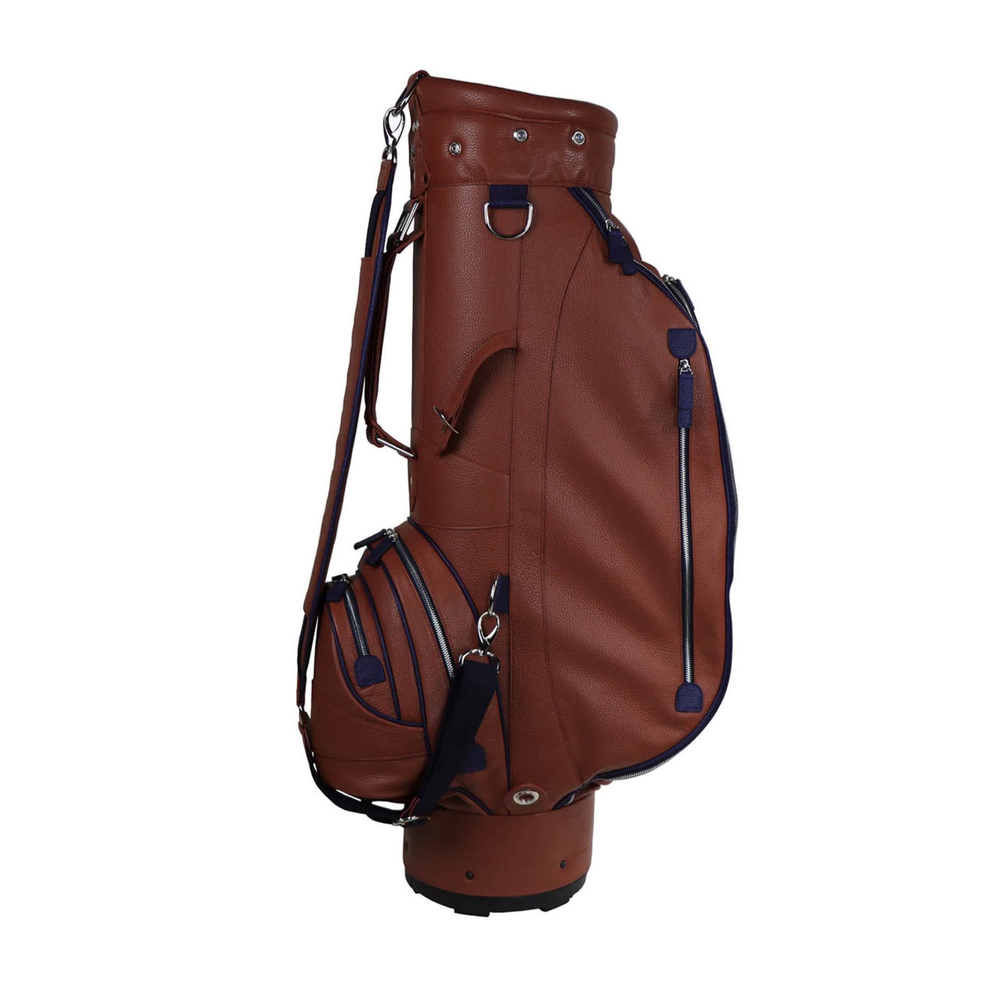 Bolsa de golf Imperiale de piel marrón y azul - Vista principal