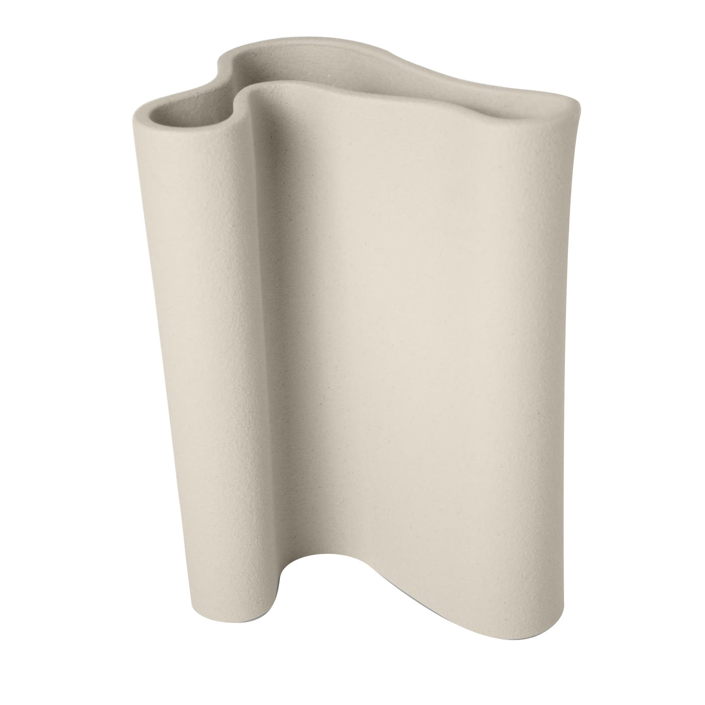 Curved Beige Vase by Flavio Cavalli - Lineasette