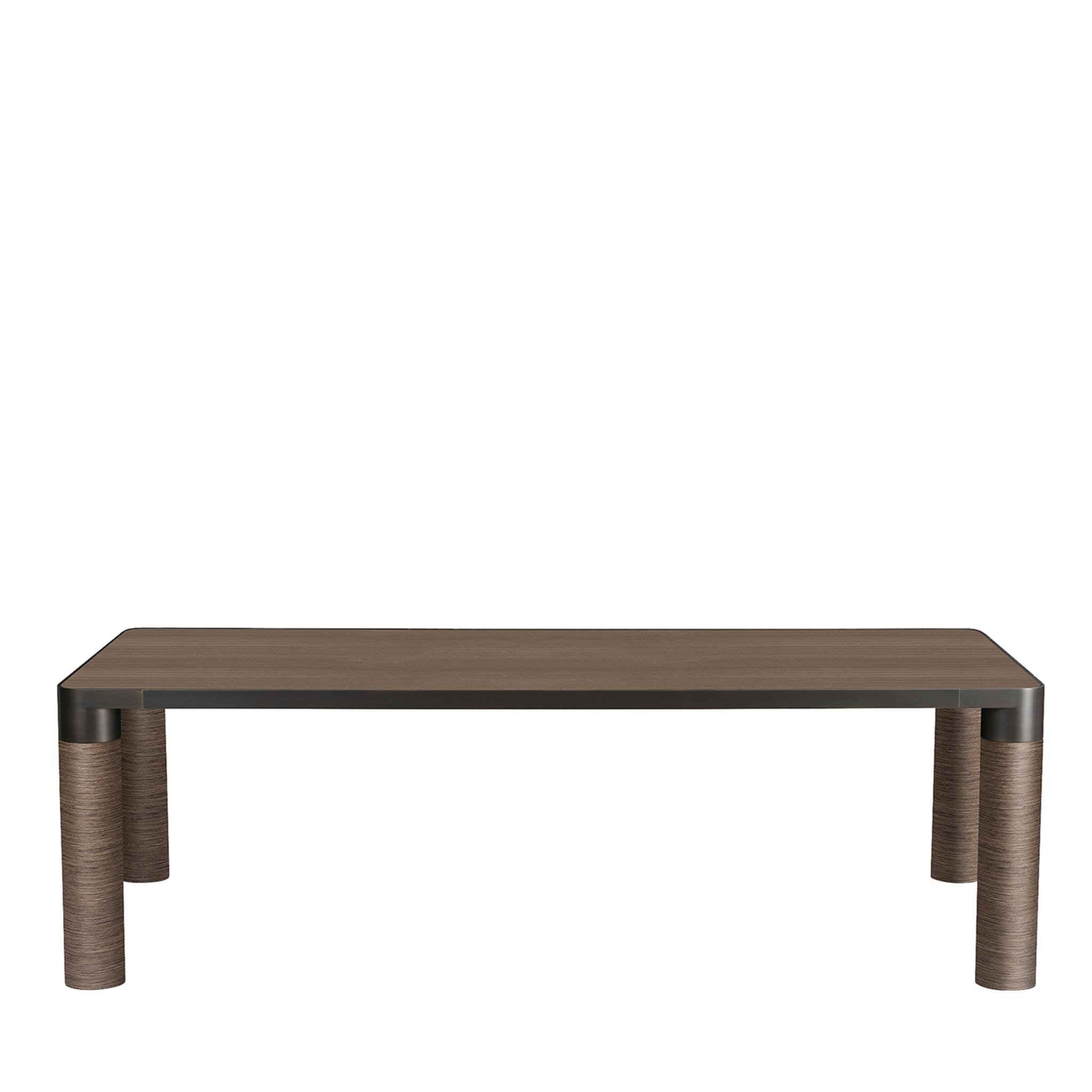 Bold Rectangular Brown Wood Dining Table by Elisa Giovannoni - Main view