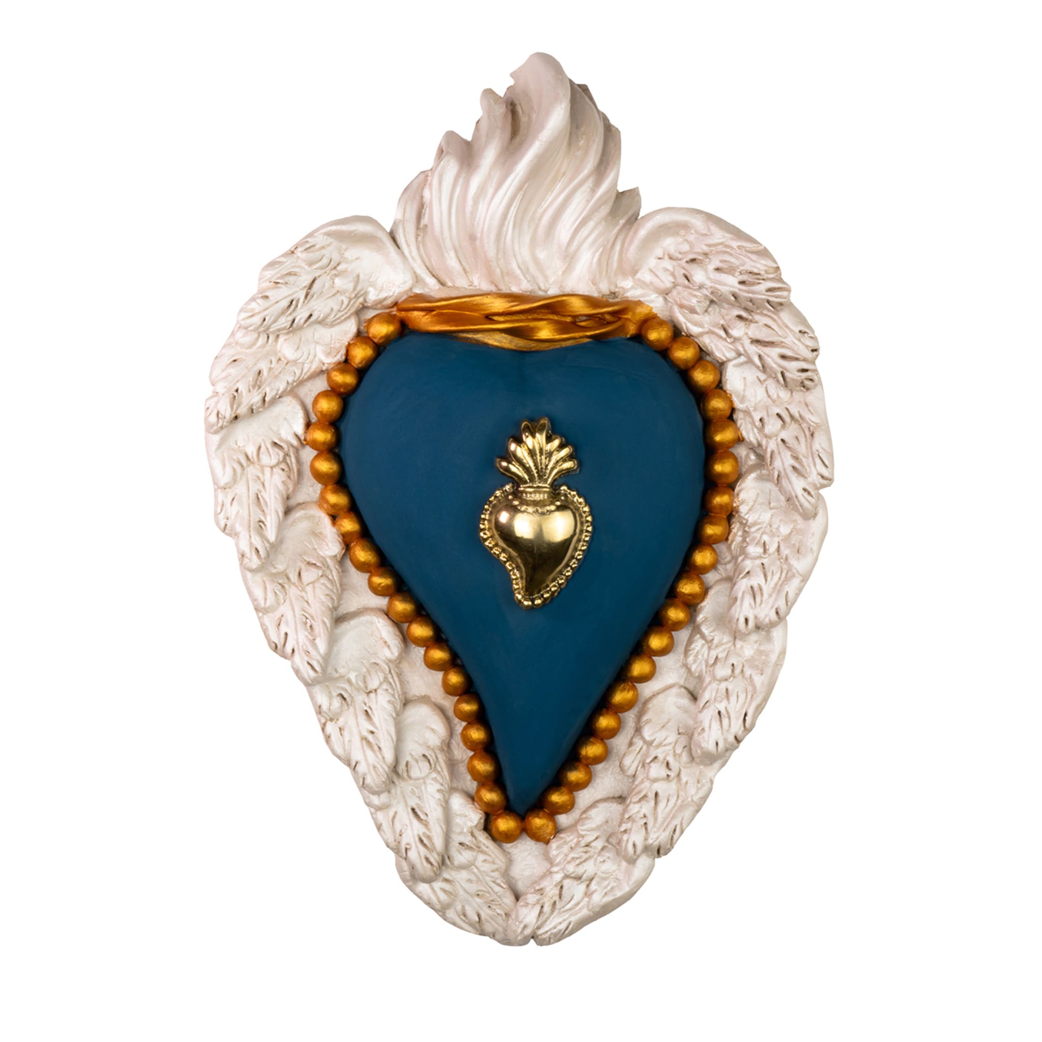 Corazón de cerámica azul mate - Vista principal