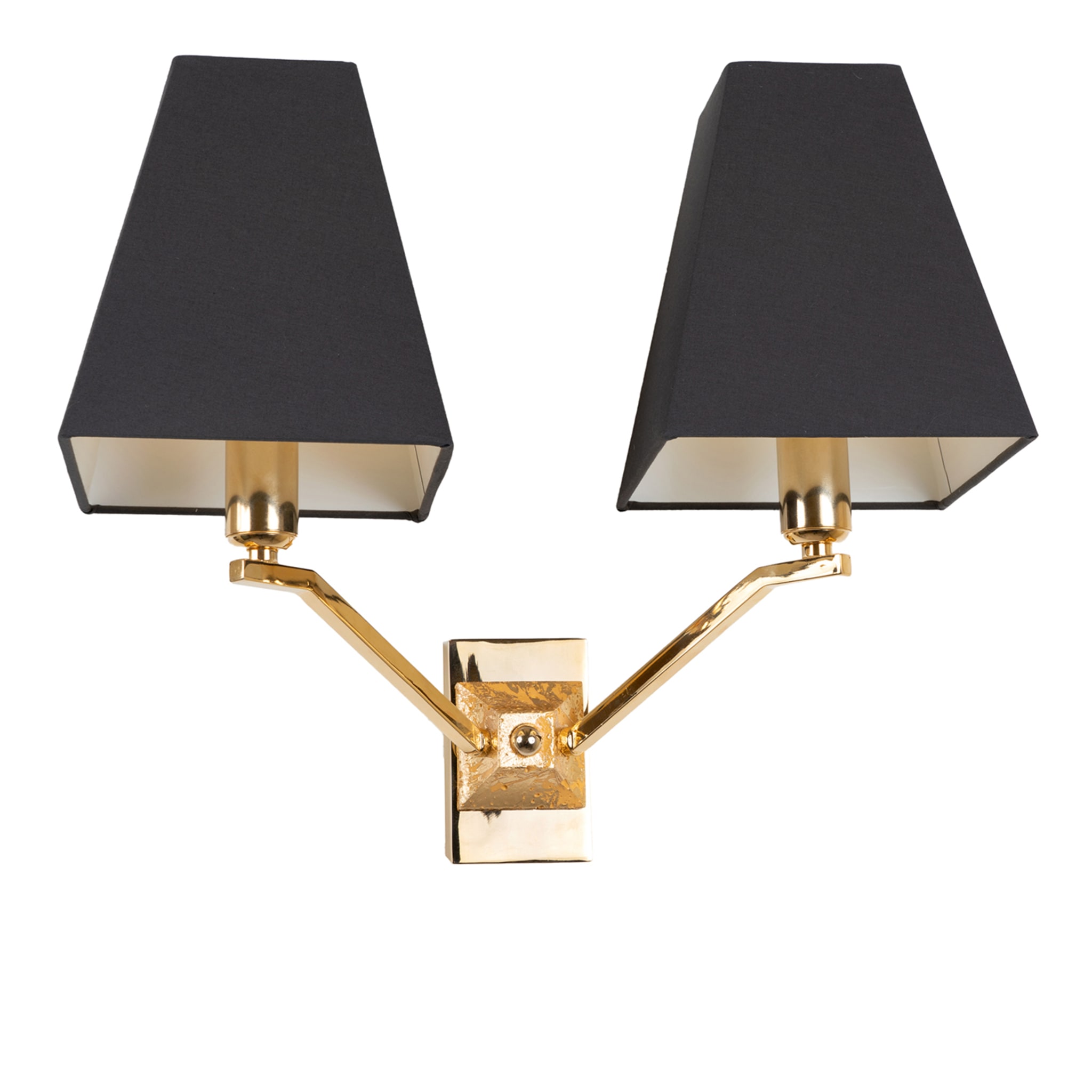 2-Light Anthracite-Gray Golden Wall Lamp  - Main view