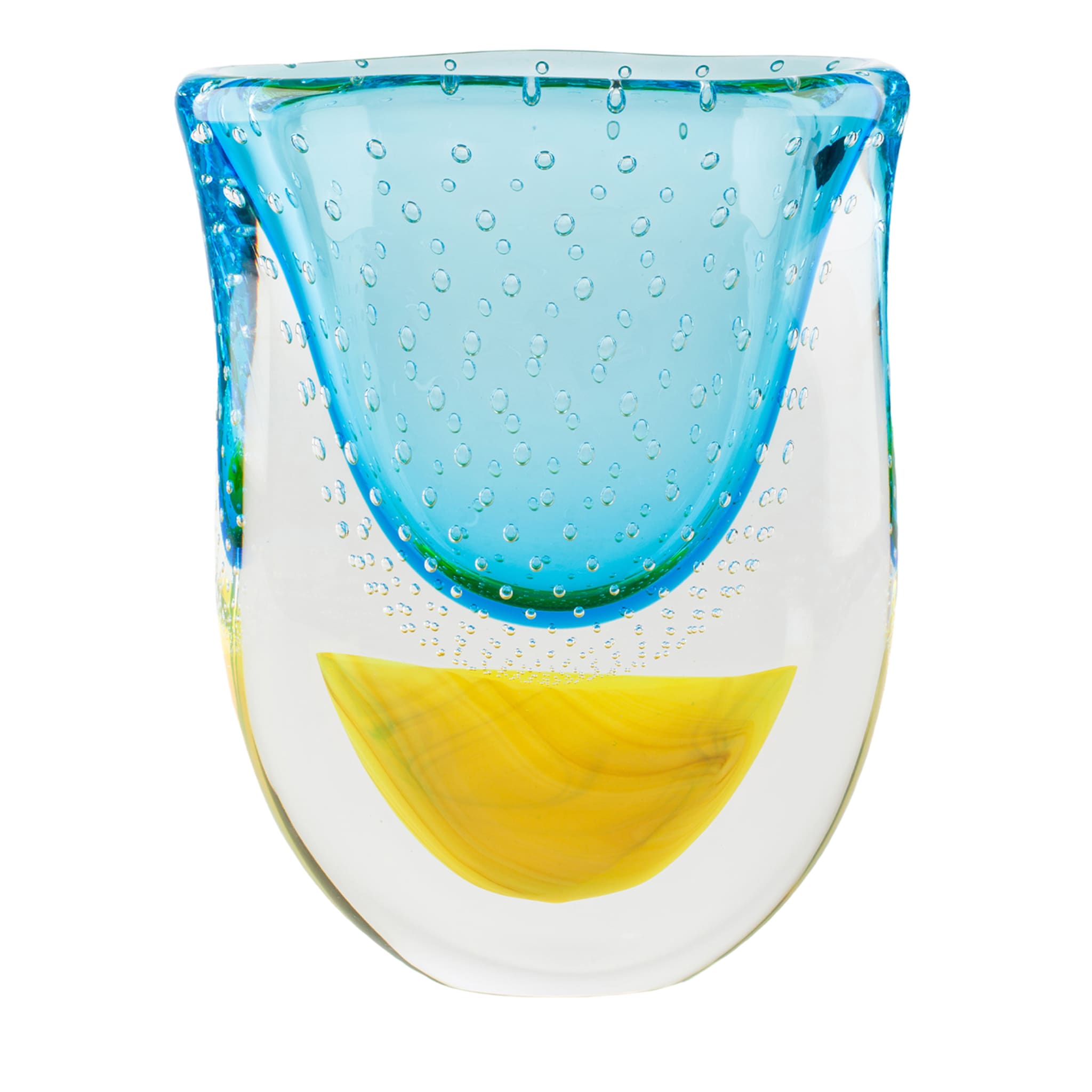 Vrmbicolr Hellblaue und gelbe Vase - Hauptansicht