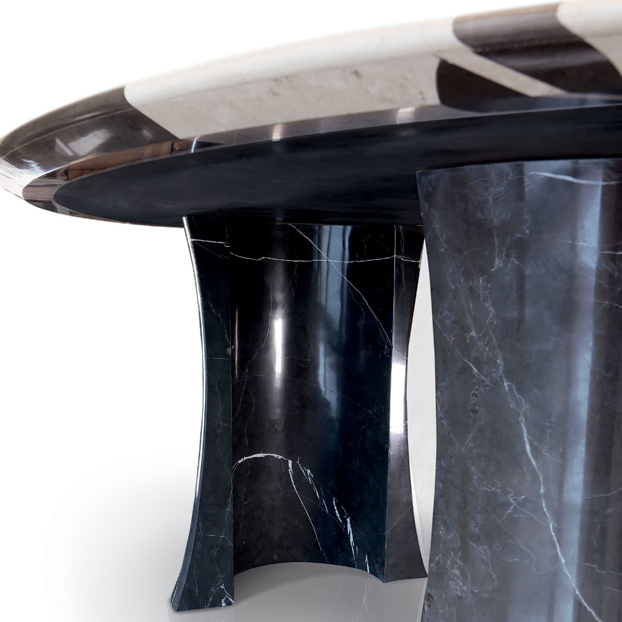 Black and White Oval Marble Table  - Alternative view 1
