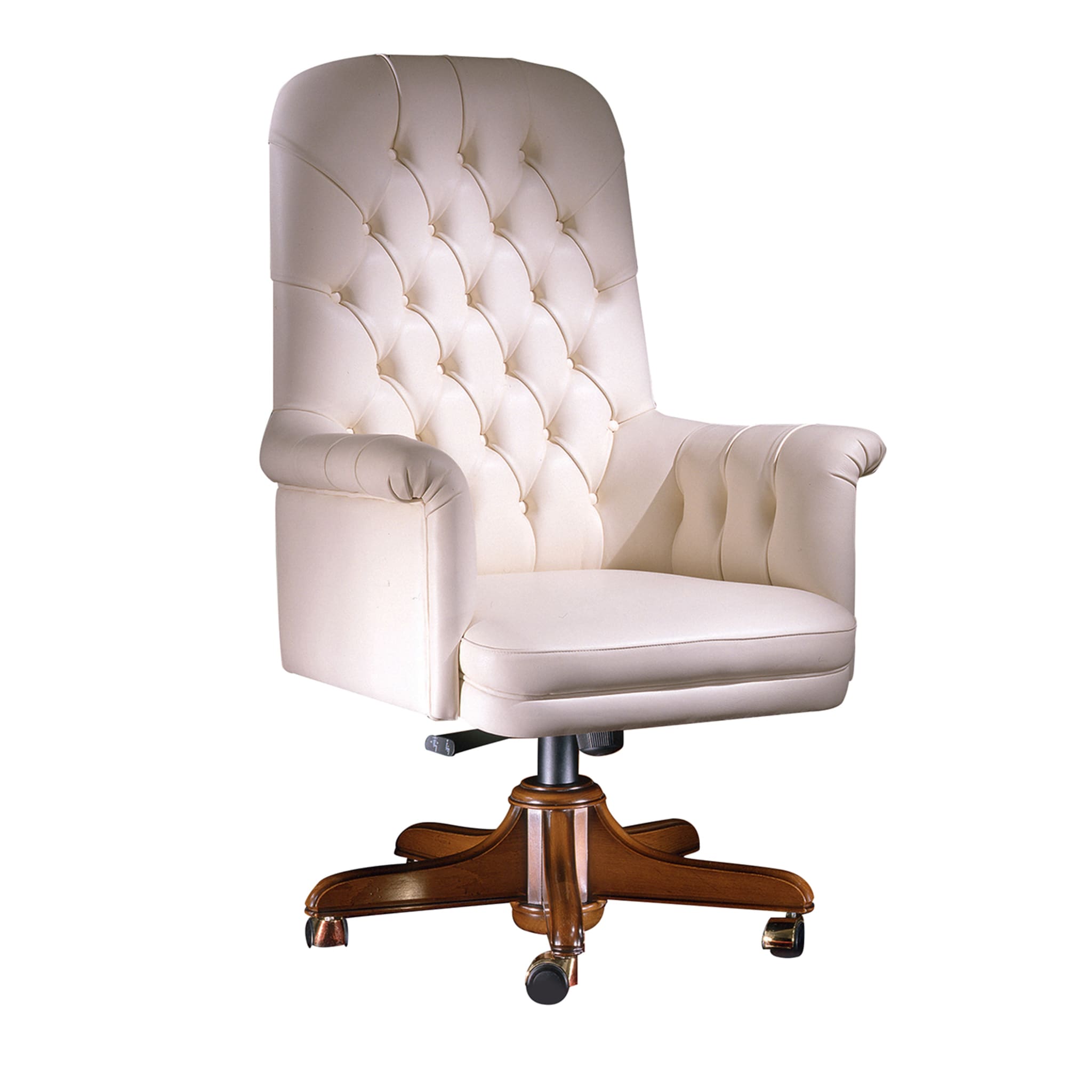 White Tall Leather Armchair - Main view