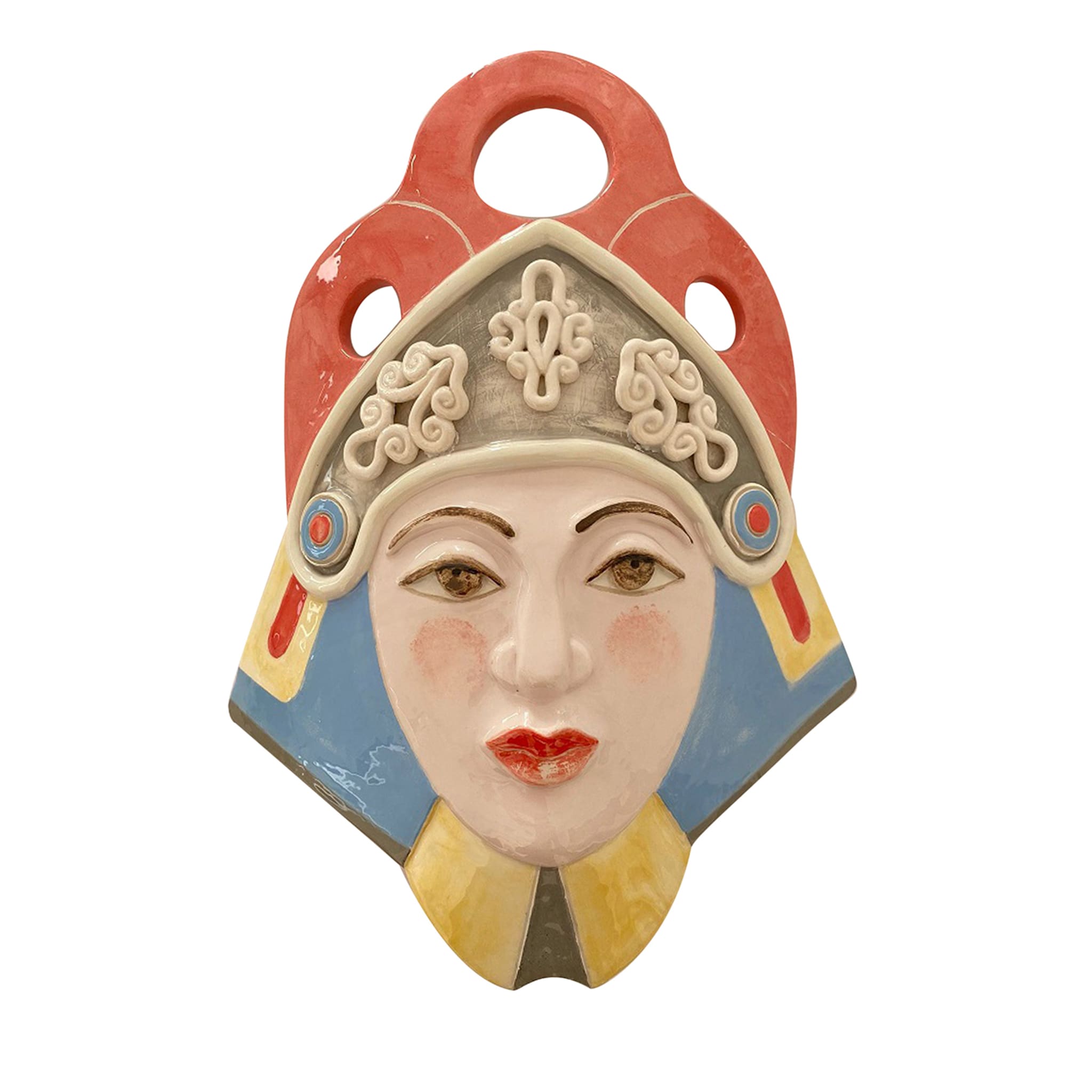 Paladino Female Knight with Red Feathers Decorative Mask - Main view