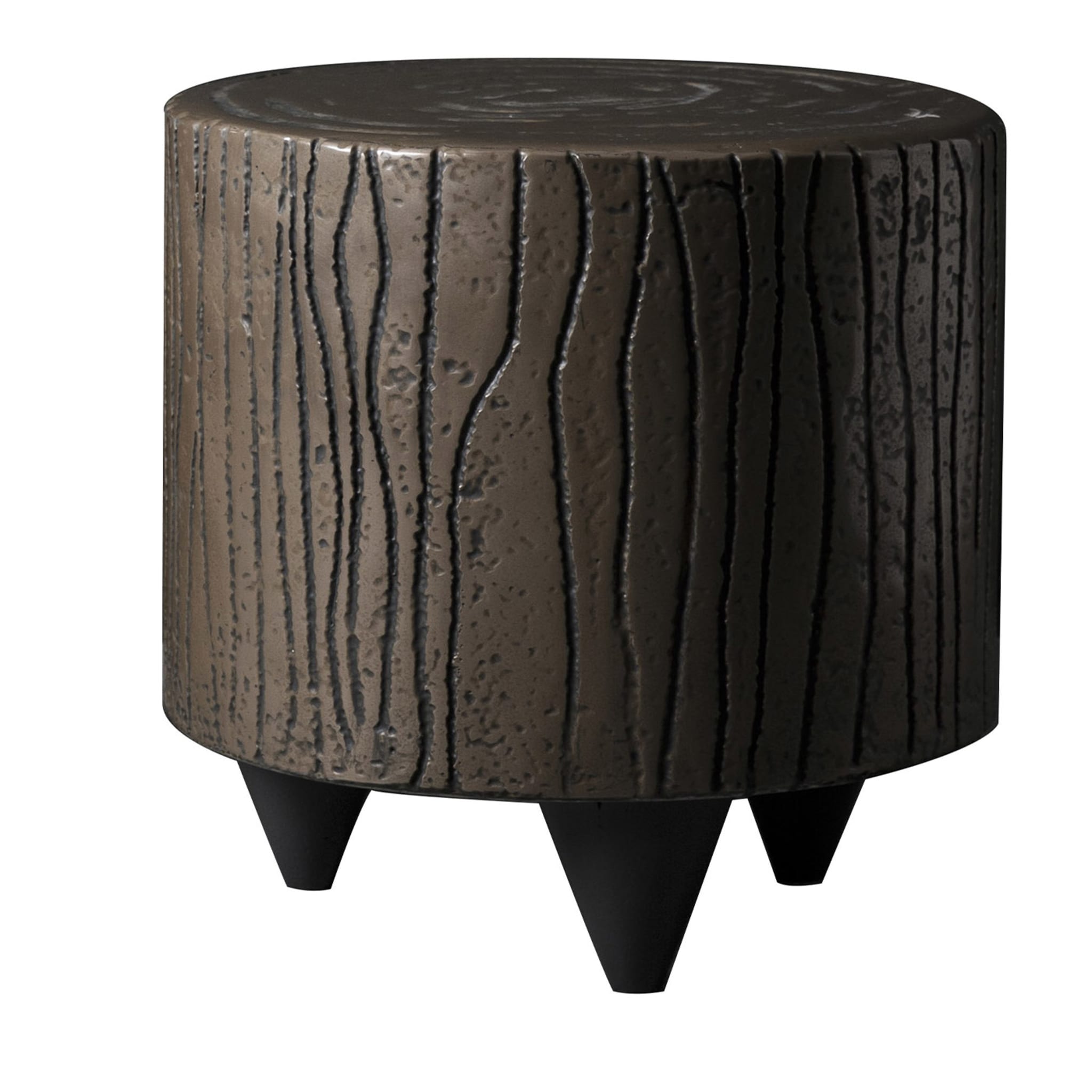Low Bronze Pouf and Side Table #2 - Main view