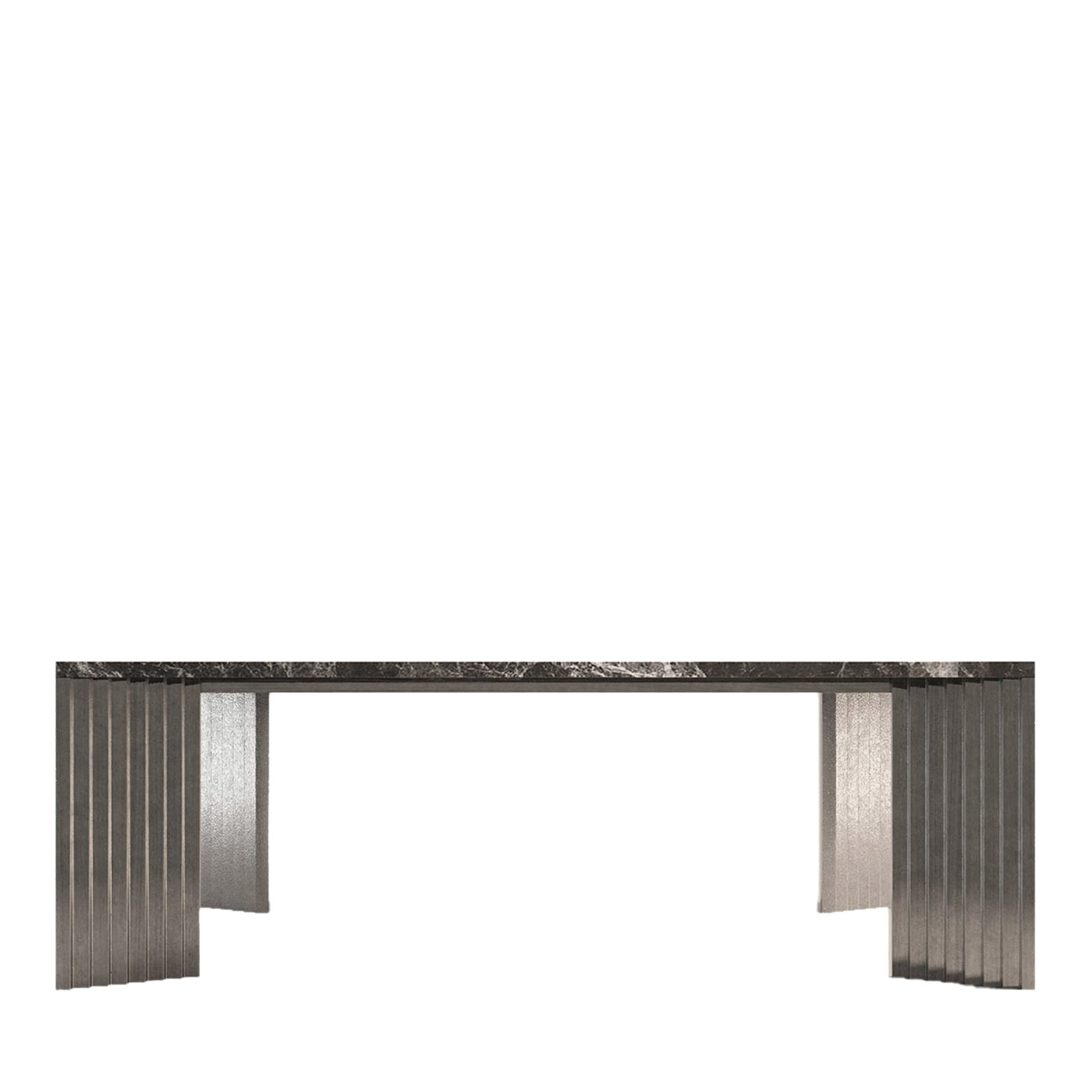 Tavolino da caffè con piano in marmo grigio Piero Emperador - Vista principale