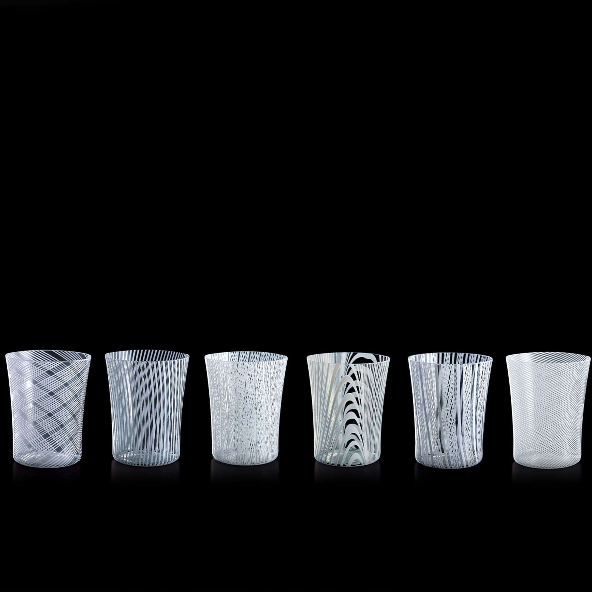 Set di 6 bicchieri da acqua Canova in filigrana bianca di Stefano Marcato - Vista alternativa 1