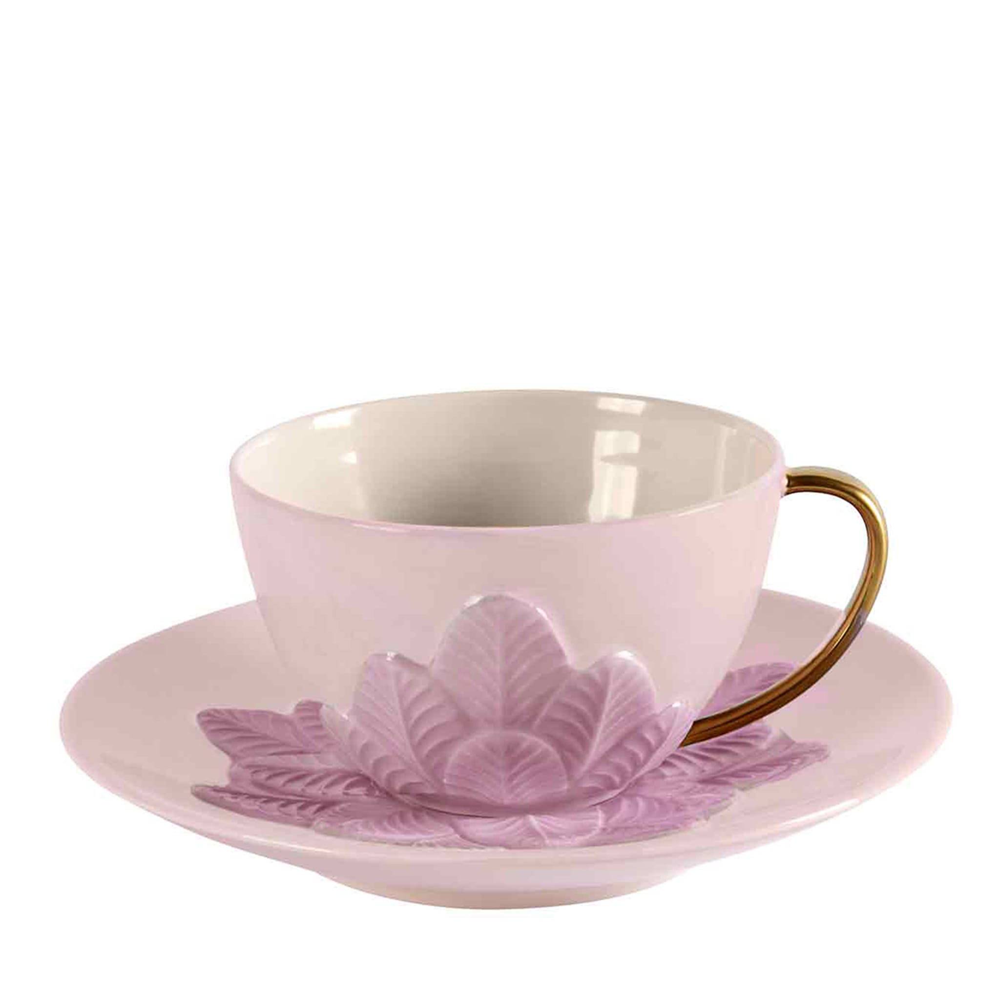 PEACOCK TEA CUP - PINK AND GOLD - Main view