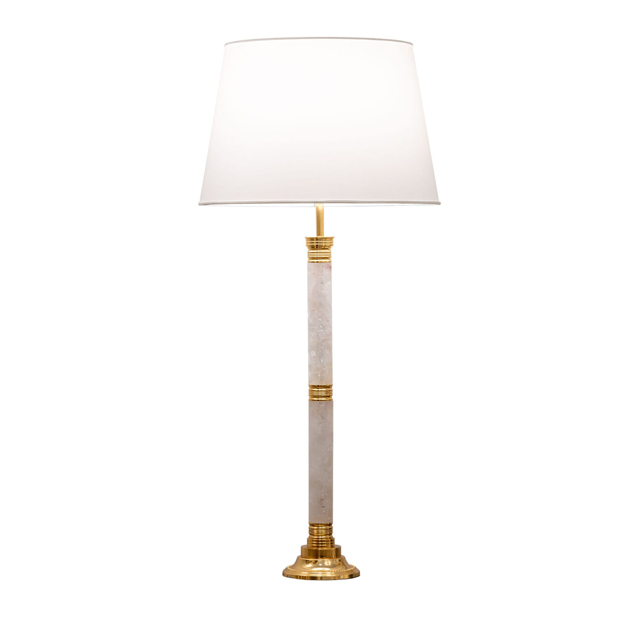 Lampada da tavolo in ottone placcato oro e cristallo di rocca - Vista principale
