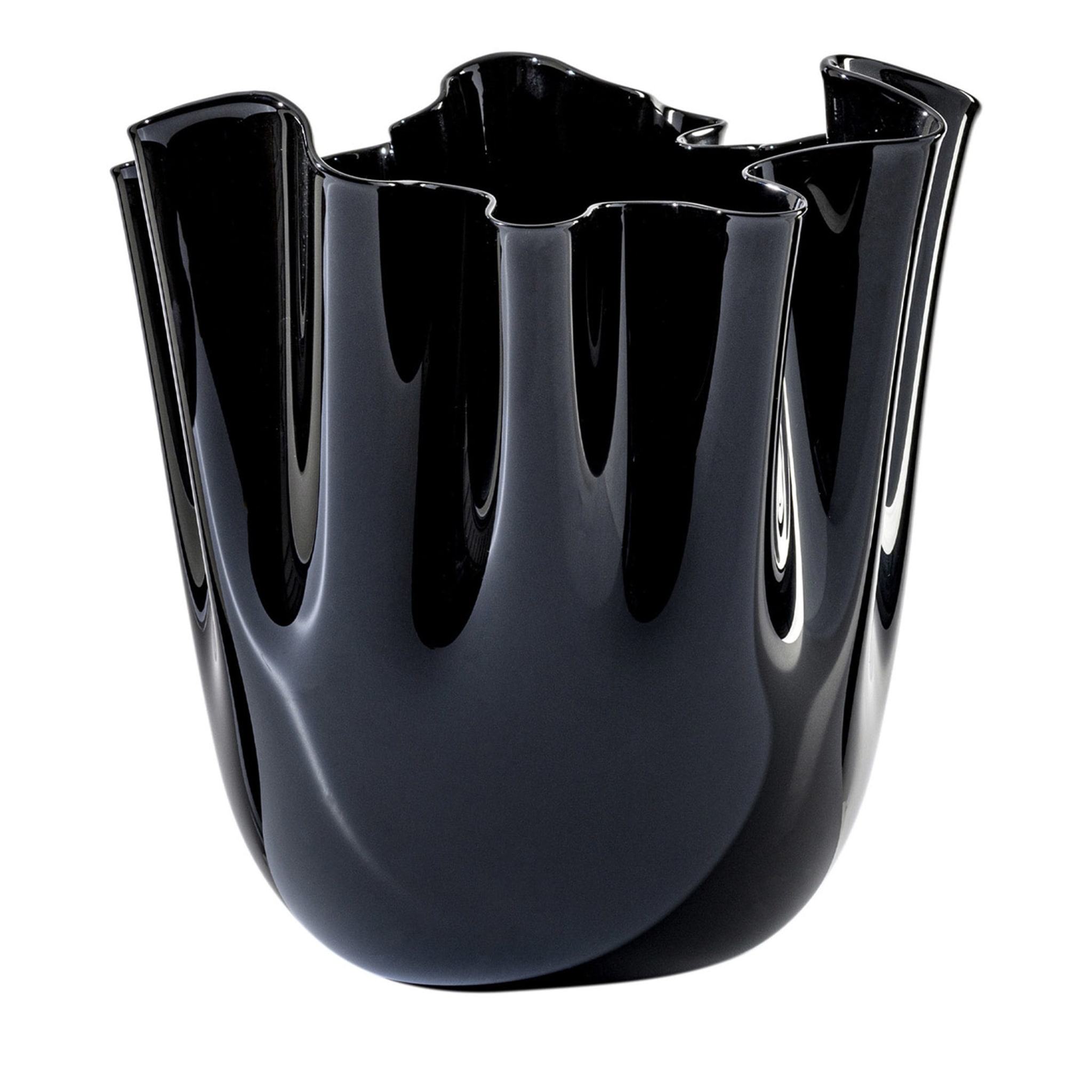 Fazzoletto Black Tall Vase by Paolo Venini and Fulvio Bianconi - Main view