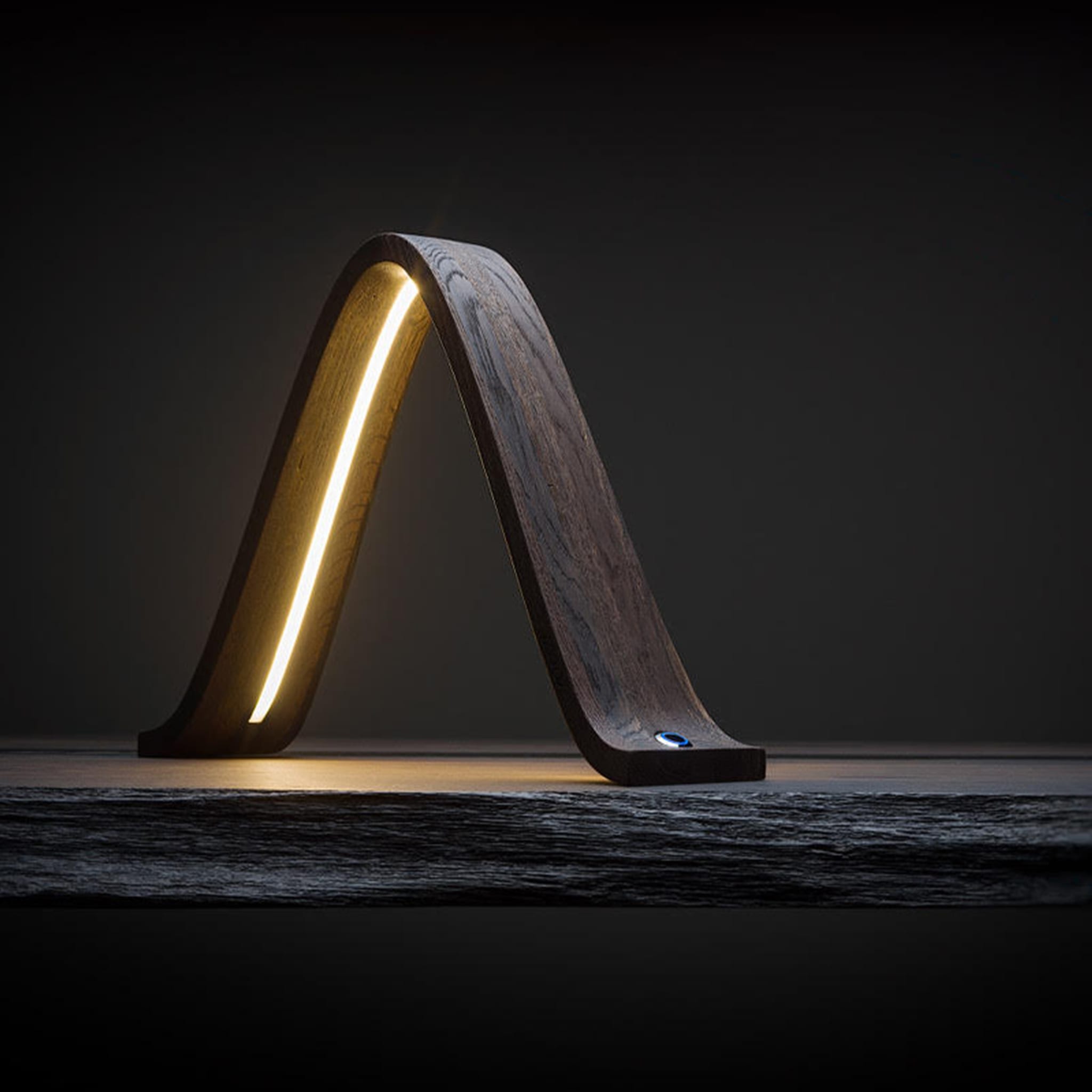Lampada da tavolo in legno fossile Lambda Light - Vista alternativa 2