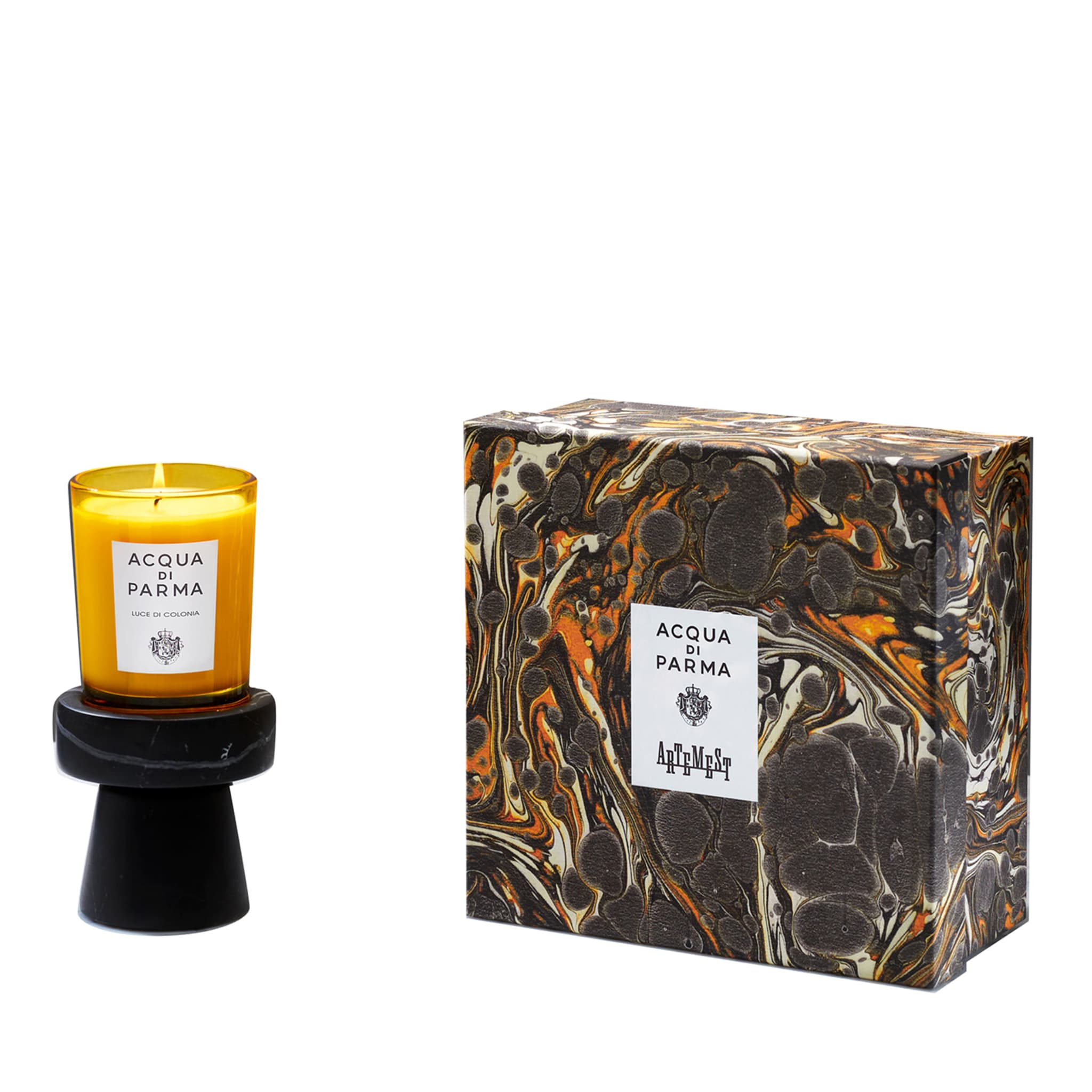 Luce di Colonia Candle with Black Marble Candle Holder - Main view