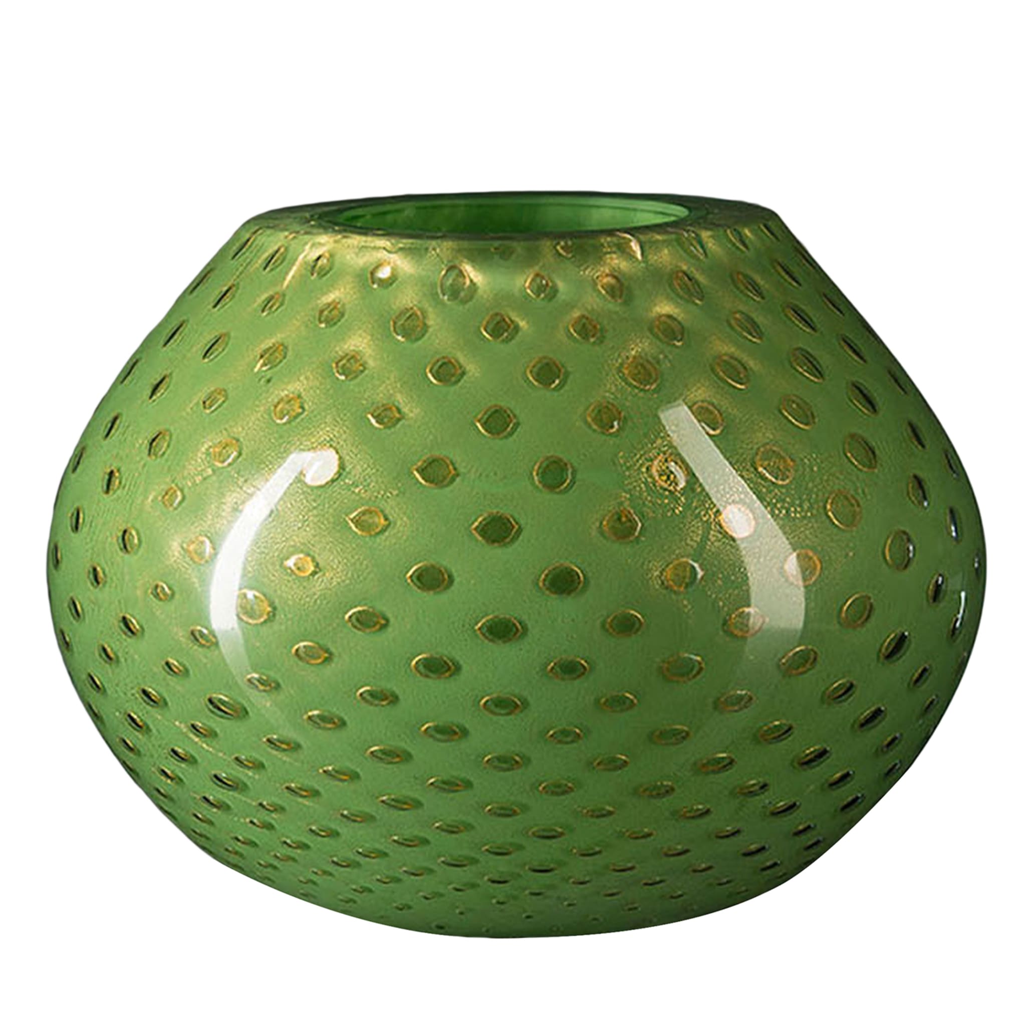 Mocenigo Sfera Gold & Green Vase - Main view