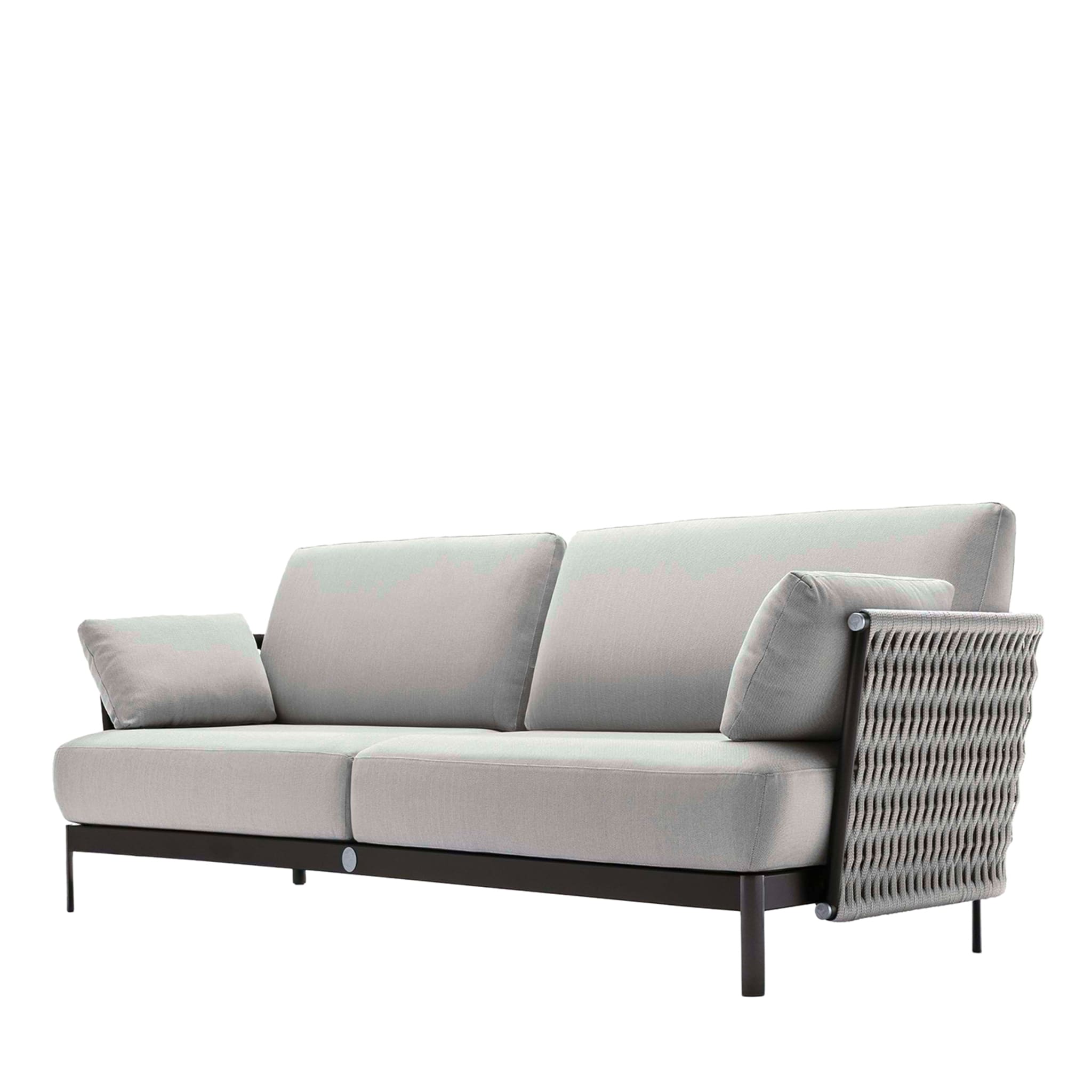 3 Sitze Grau Outdoor Stoff Sofa - Hauptansicht
