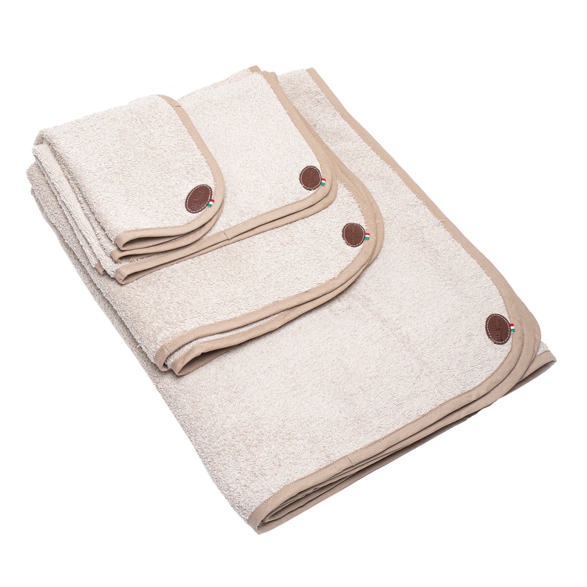 Set di 5 asciugamani beige assortiti - Vista principale