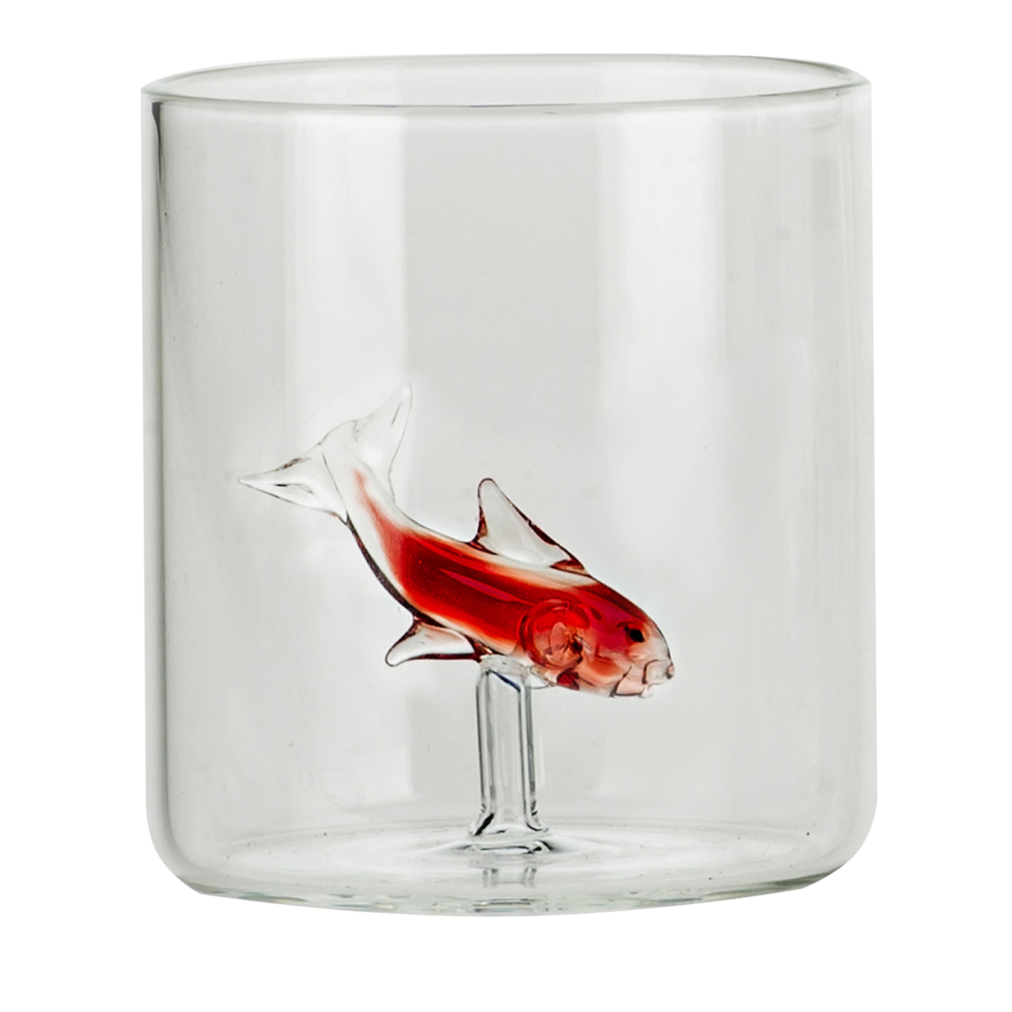 Satz mit vier Gläsern für kleine rote Fische - Hauptansicht