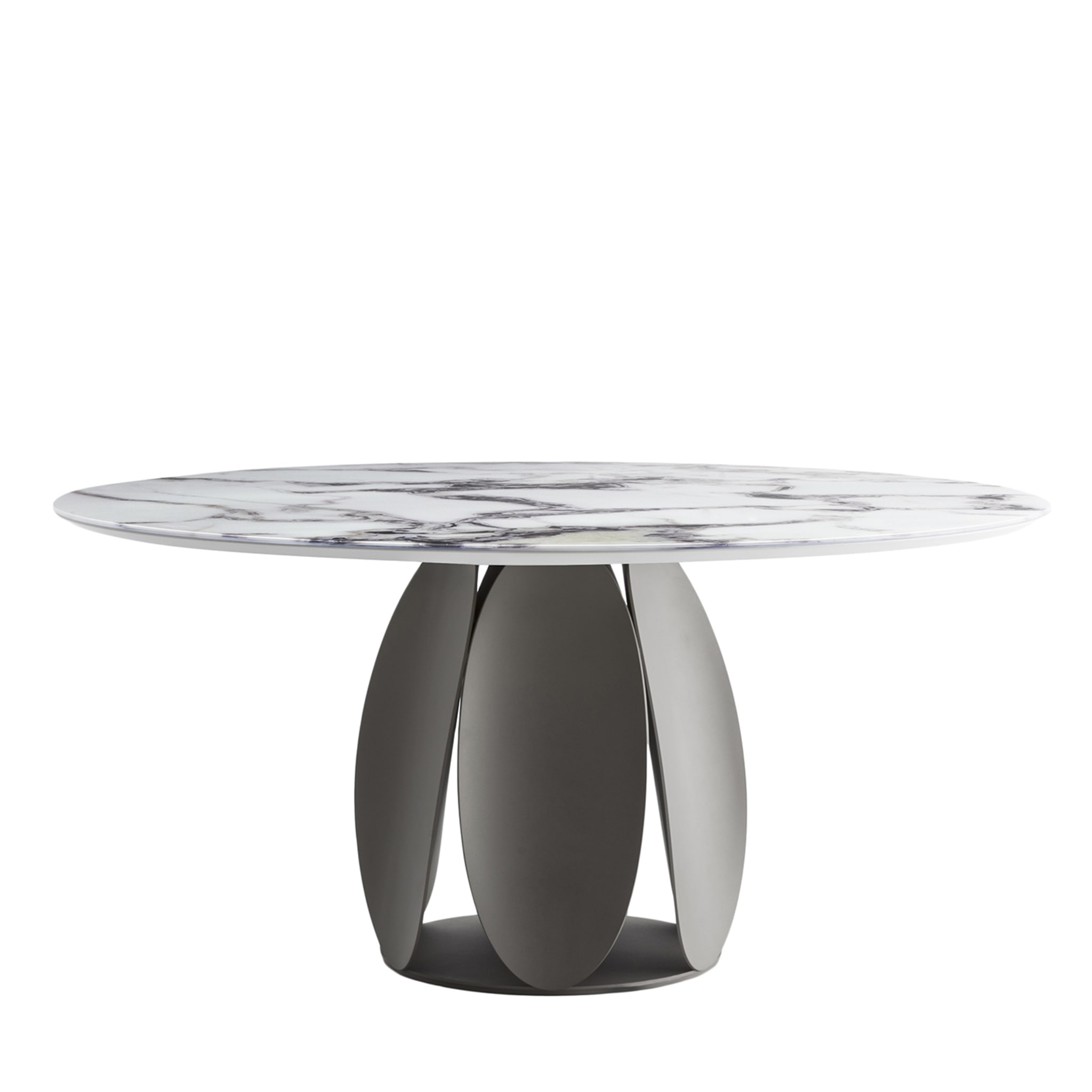 Tulipano Großer Runder Tisch Trinity mit Marmor-Effekt - Hauptansicht